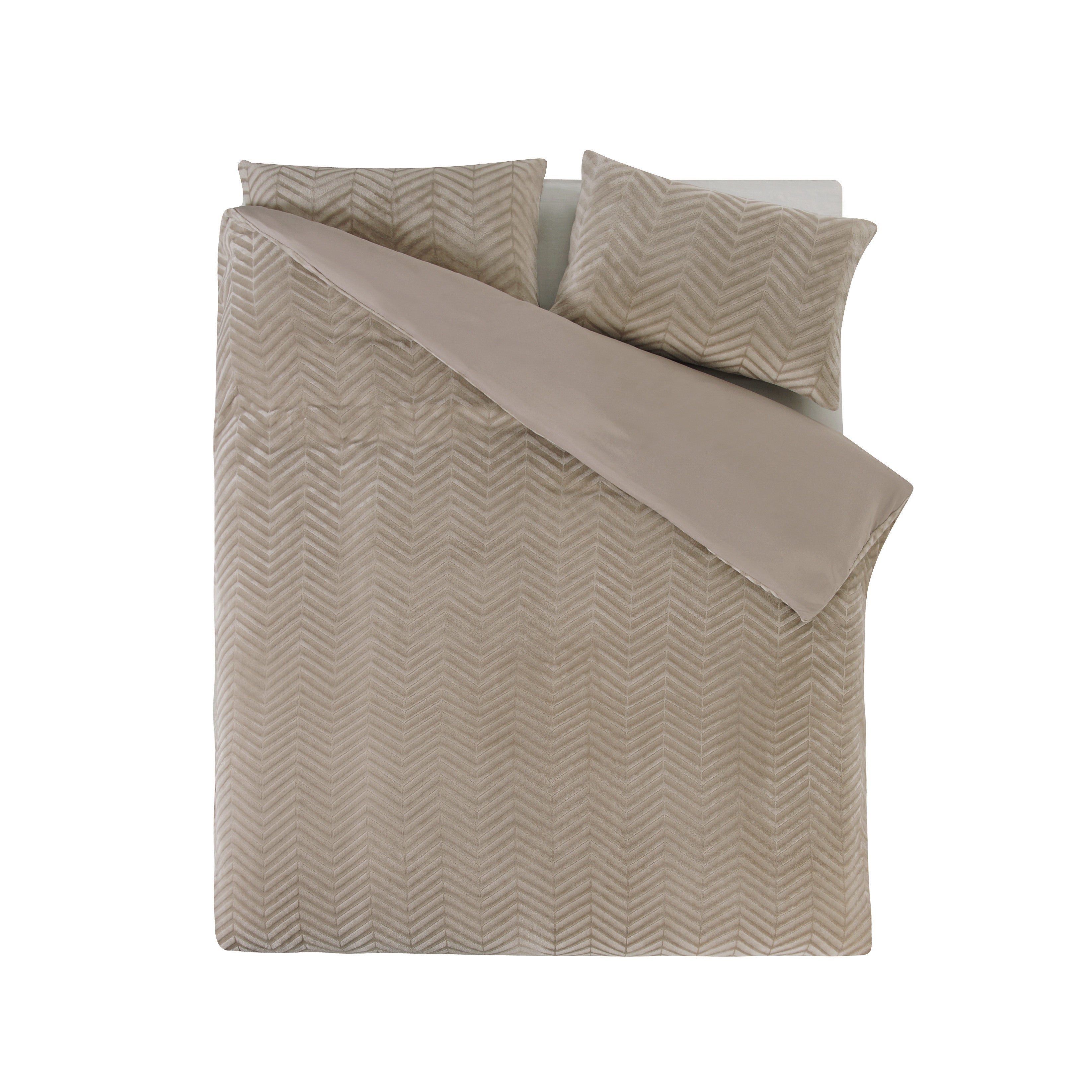 NordDream Teddy Chevron pussilakana taupe 140x200/220 teddy