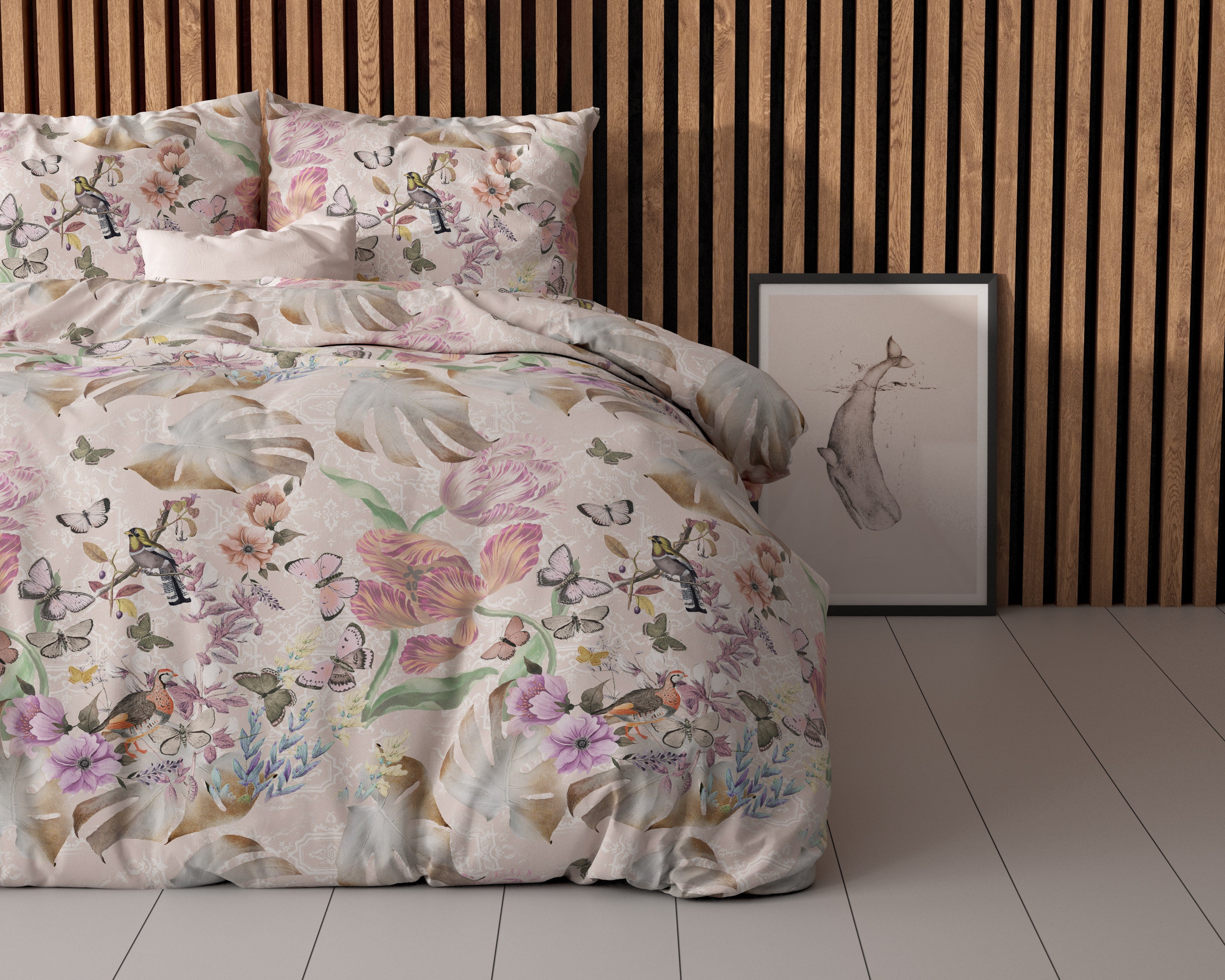 NordDream Elegance Sierra pussilakana roosa 200x200/220 cm silitysvapaa