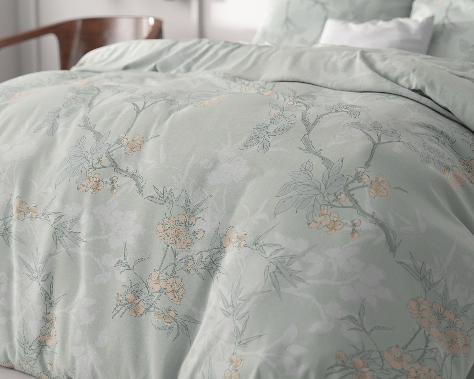 NordDream Classy Blossom pussilakana 200x220 cm sininen
