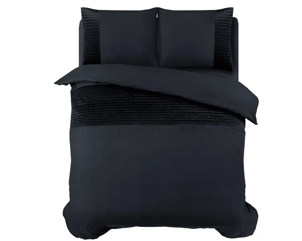 NordDream Velvet Band pussilakana 200x220 musta