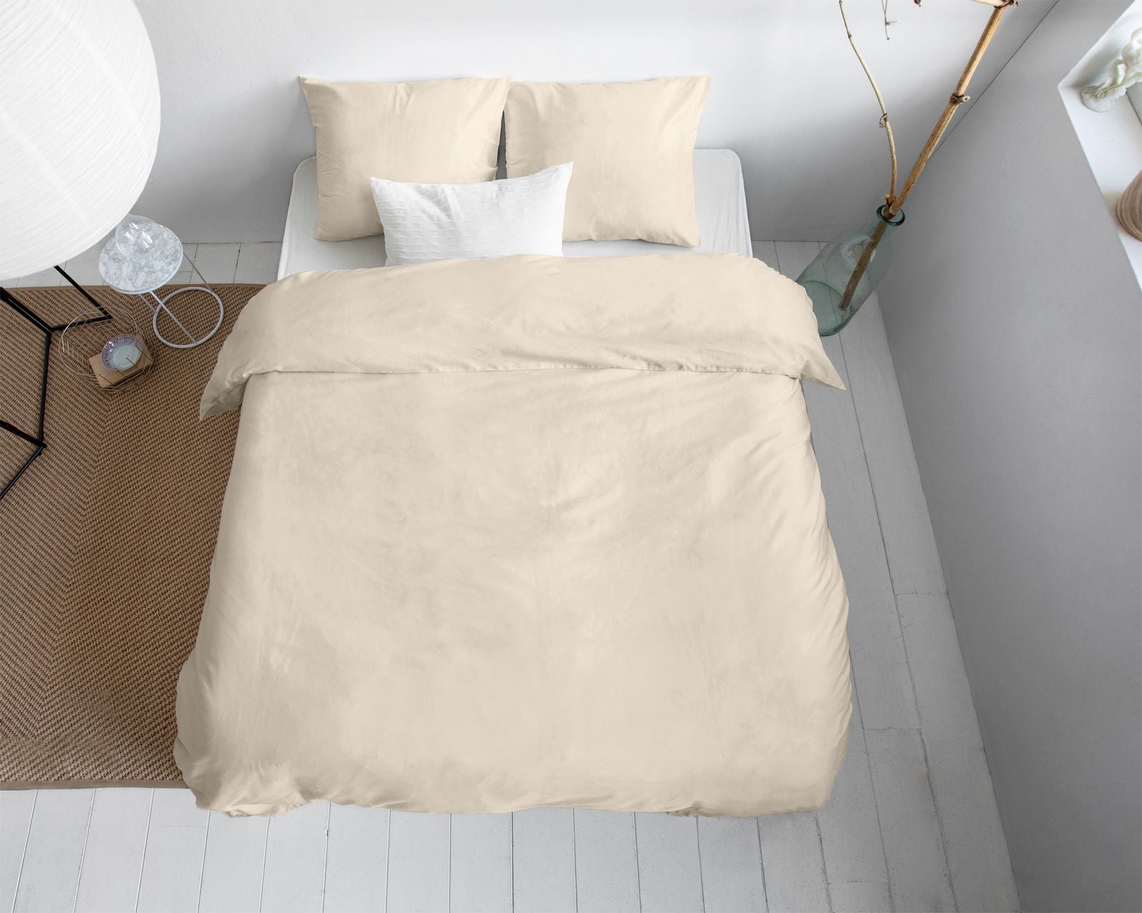 NordDream Satijn Uni pussilakanasetti hiekka 140x200/220 sileä