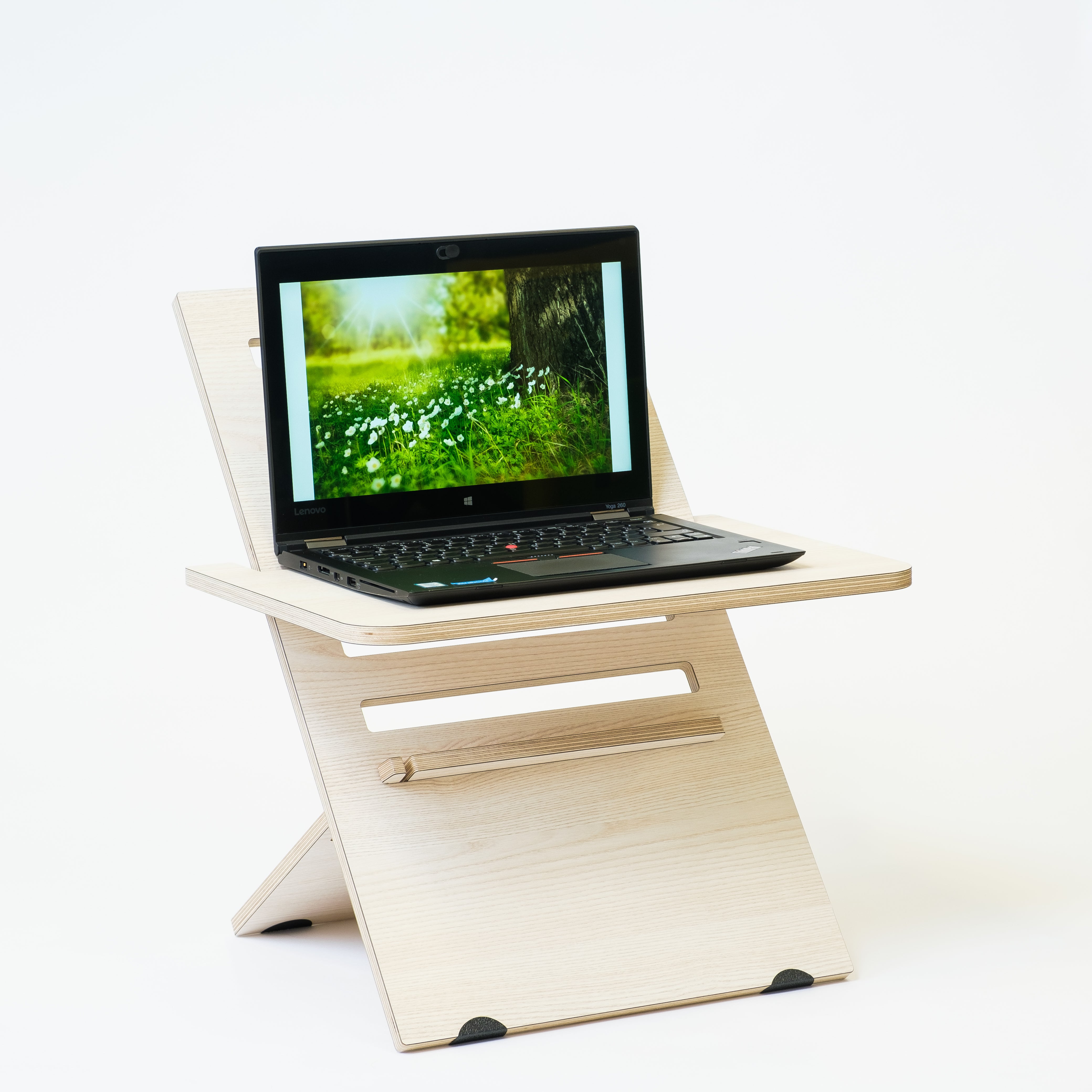 Hima Lifter Leon Ash seisomatyötaso laptop-pidikkeellä