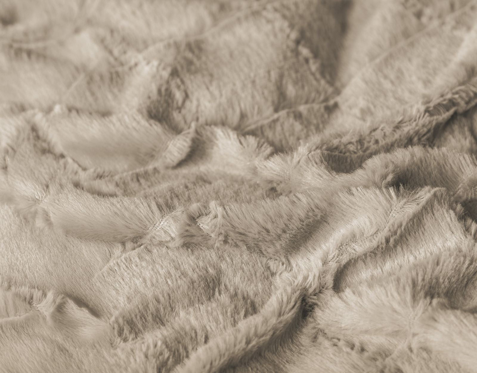 NordDream Teddy Faux Fur Check pussilakana beige 200x200/220cm