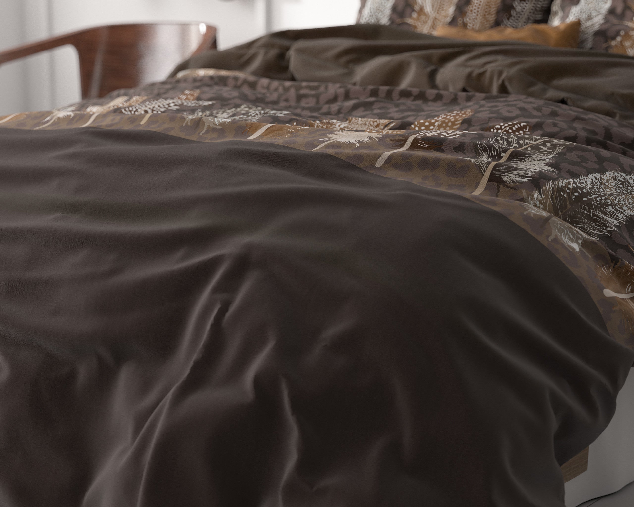 NordDream Classy Chocolate Feathers pussilakanasetti 200x200 ruskea