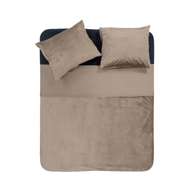 NordDream Velvet Piping pussilakana taupe 200x220