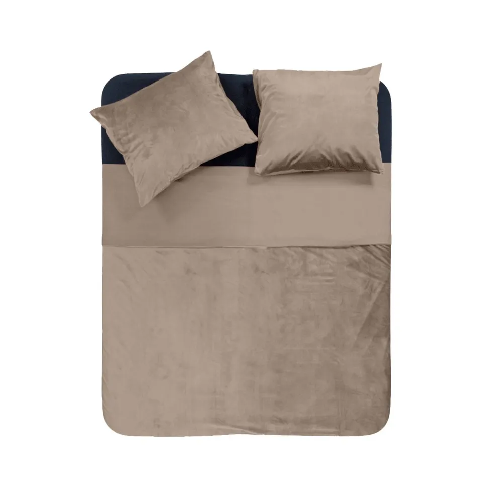 NordDream Velvet Piping pussilakana taupe 200x220