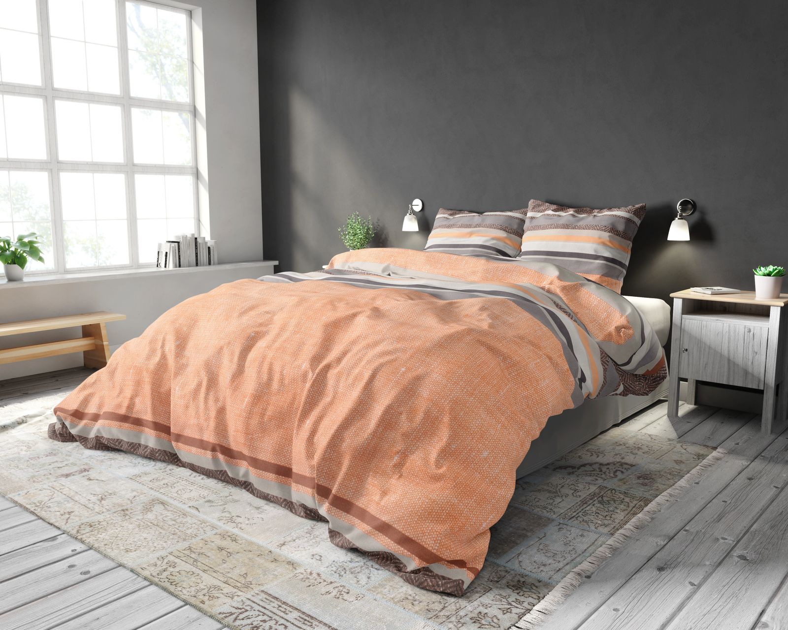 NordDream Elegance Sonta pussilakana 200x220 oranssi