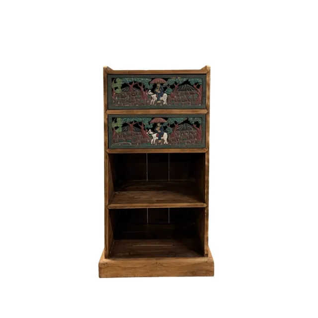 Sasus Vintage lipasto tiikki kaiverrettu 50x42x91,5 cm
