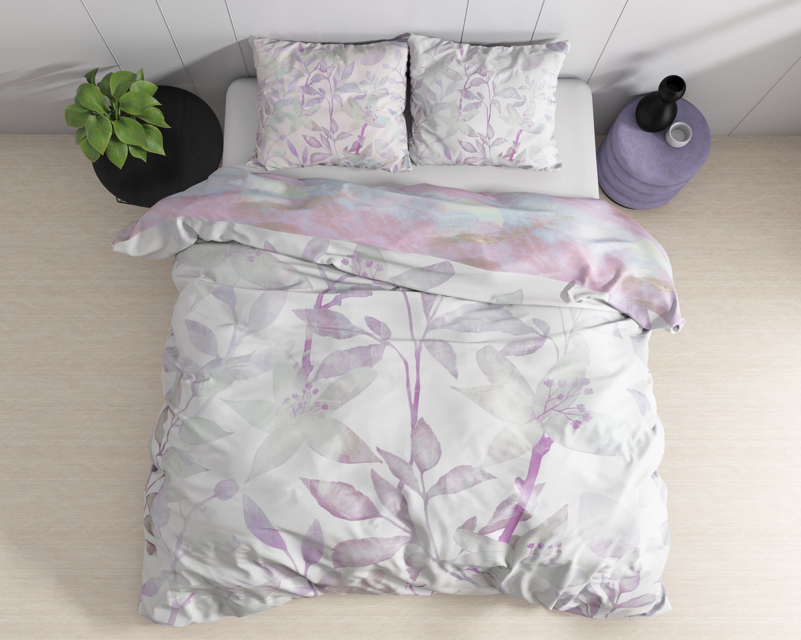 NordDream Nature Maily pussilakanasetti violetti 200x220 puuvilla