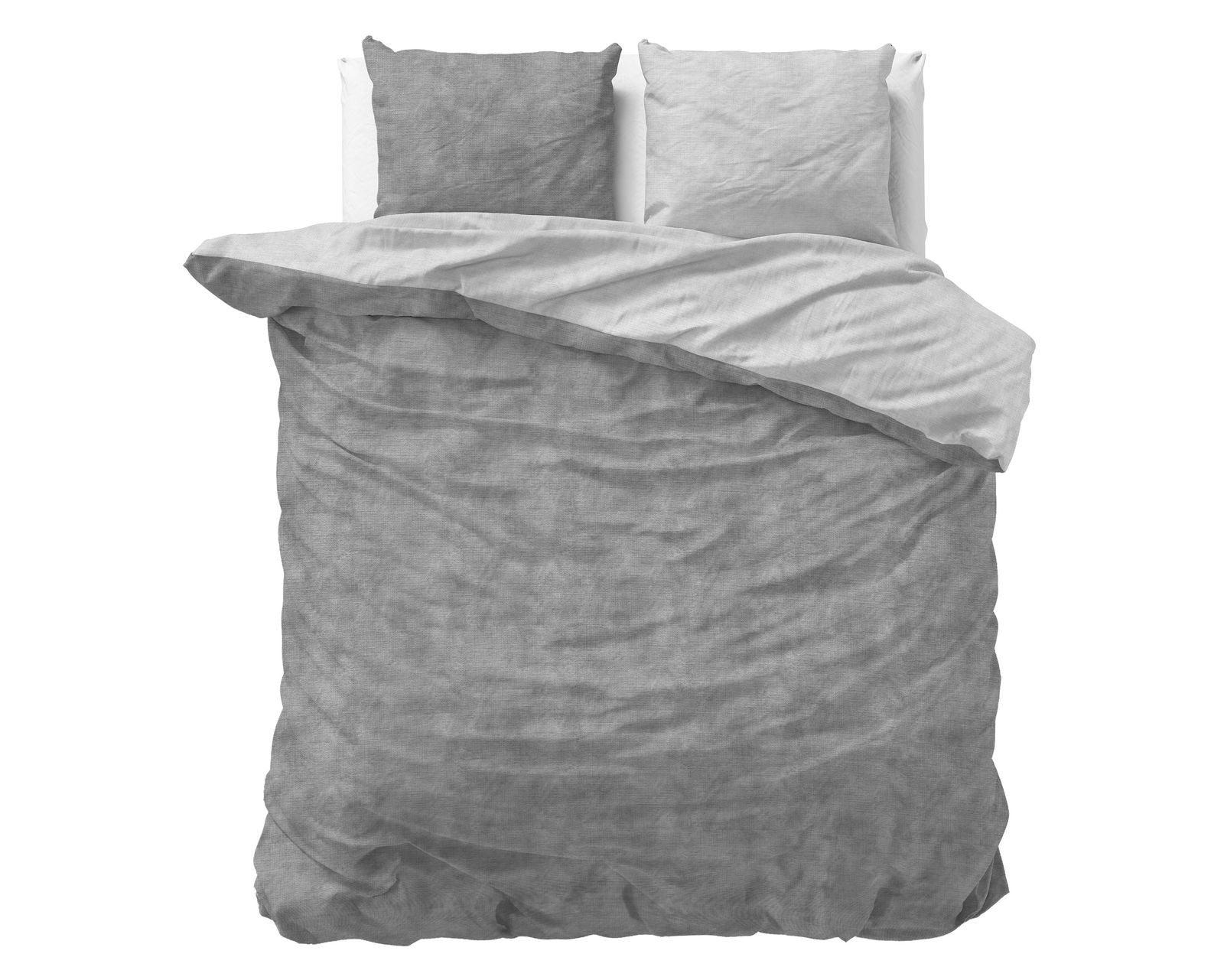 NordDream Flanel pussilakana Washed Cotton harmaa flanelli