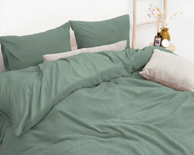 NordDream Teddy pussilakana 200x200/220 tummanvihreä