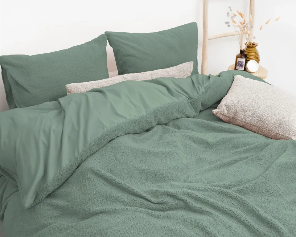 NordDream Teddy pussilakana 200x200/220 tummanvihreä