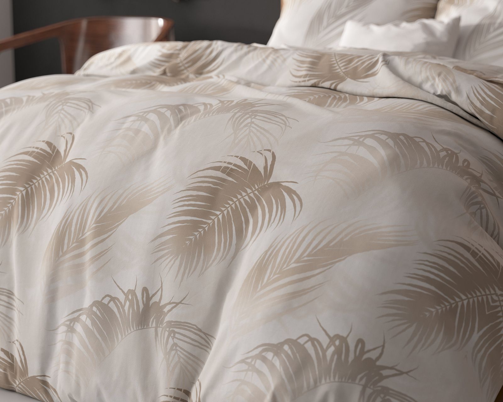 NordDream Elegance Jayda pussilakana 200x200 taupe puuvilla