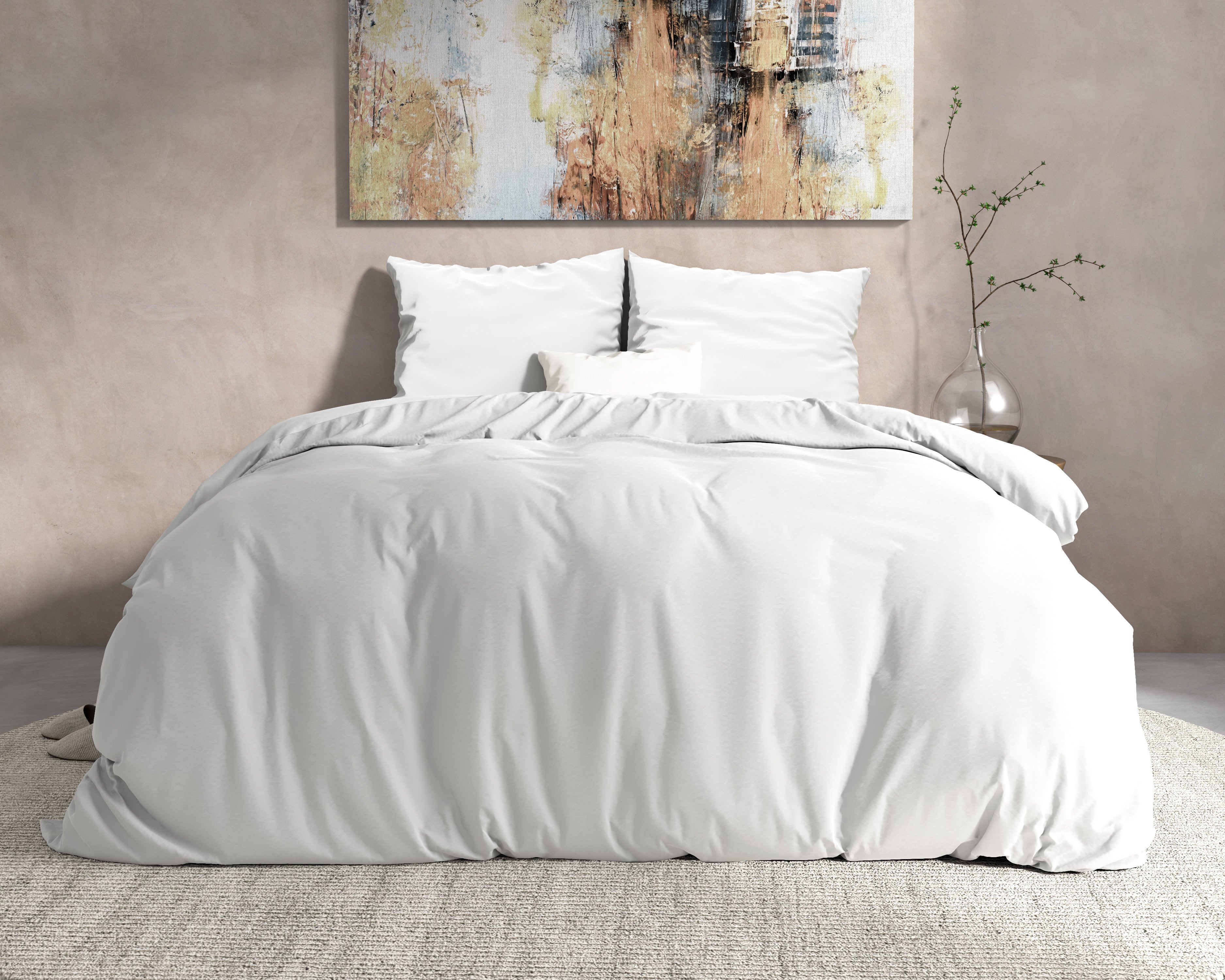 NordDream Flanel Mendez pussilakana valkoinen 240x200/220 paksu