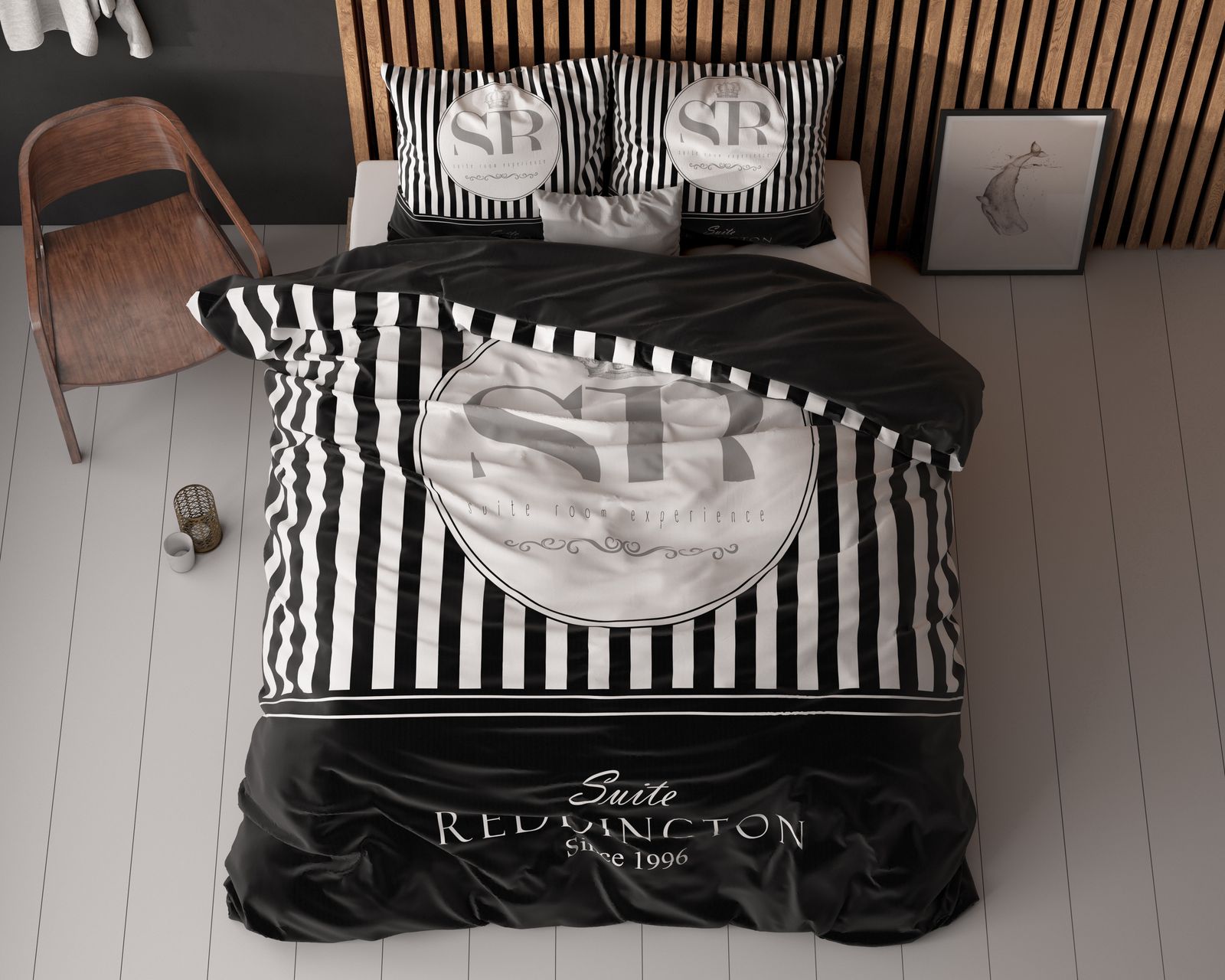 NordDream Essentials Reddington pussilakana musta 140x200 mikrokuitu