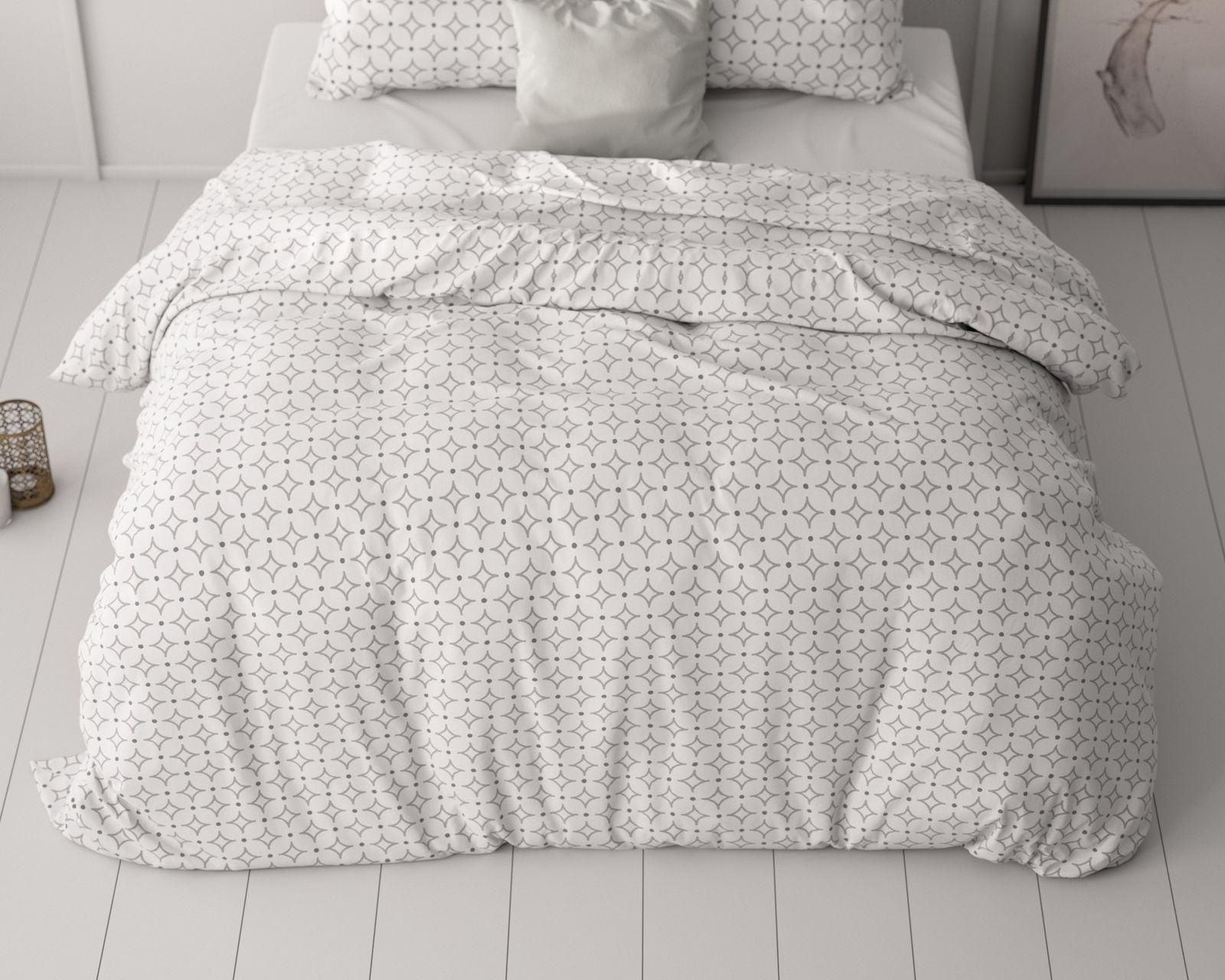 NordDream Classy Vardo pussilakana valkoinen 200x220 silitysvapaa
