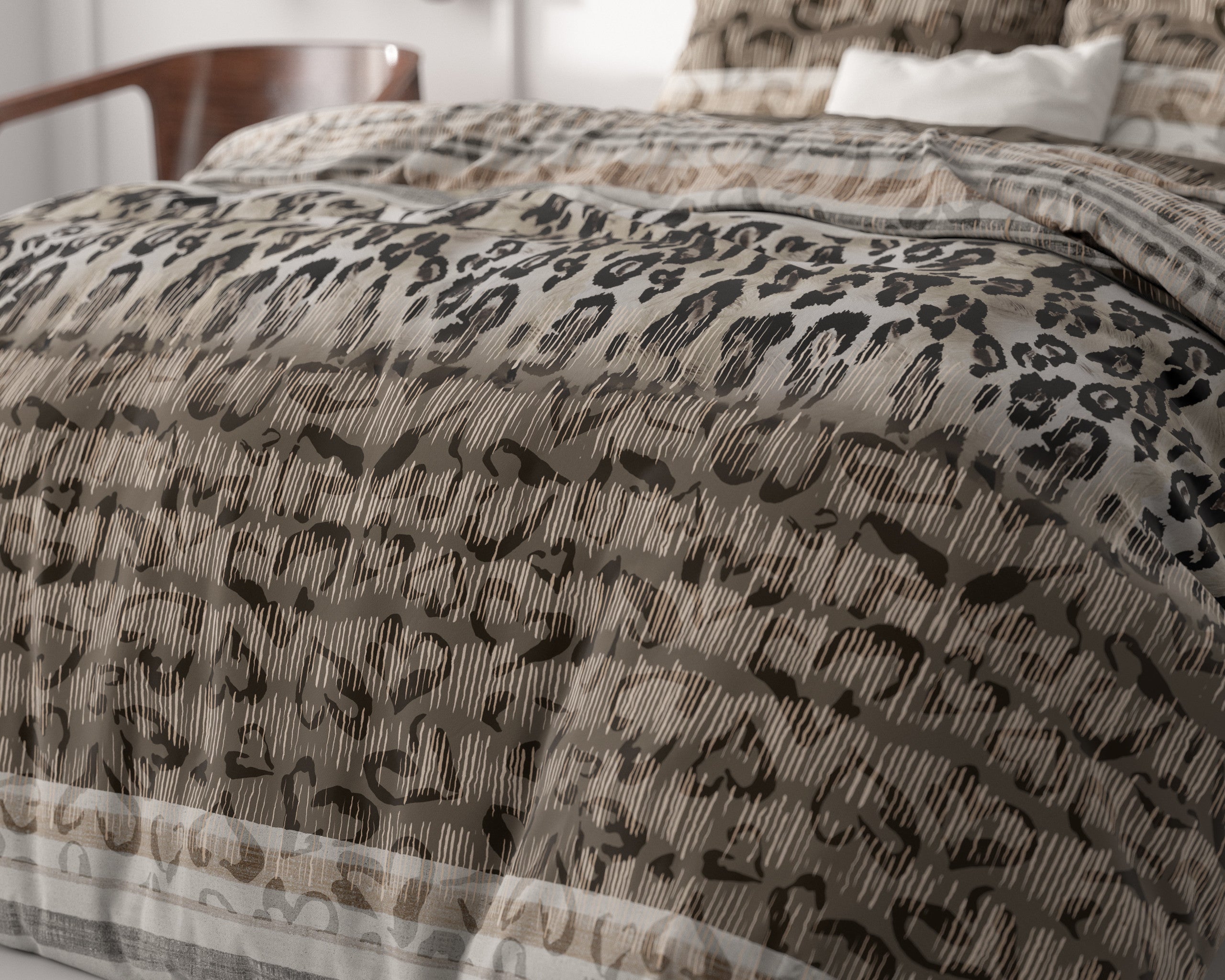 NordSleeps NordDream Classy Tiger pussilakana taupe 240x220 kuvio