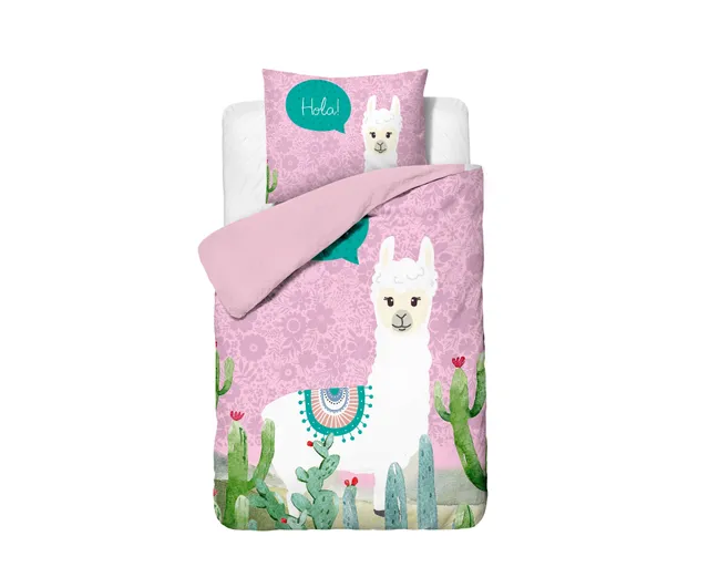 NordDream Kids Hola Lama pussilakana pinkki 140x200/220