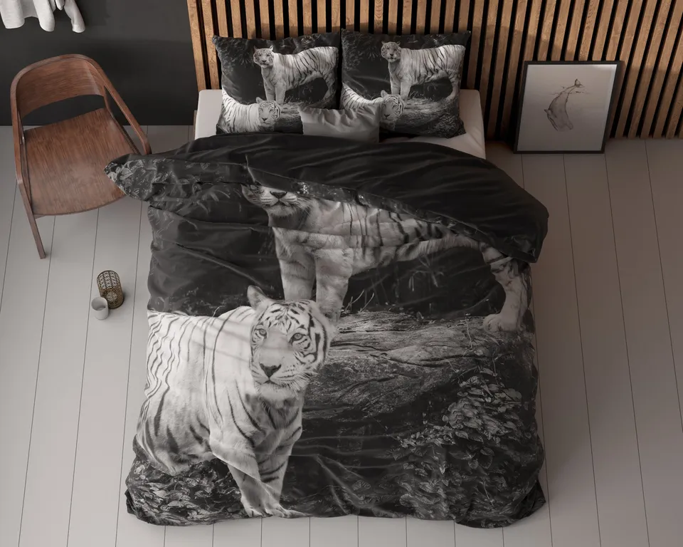 NordDream Pure Tigers pussilakana harmaa puuvilla
