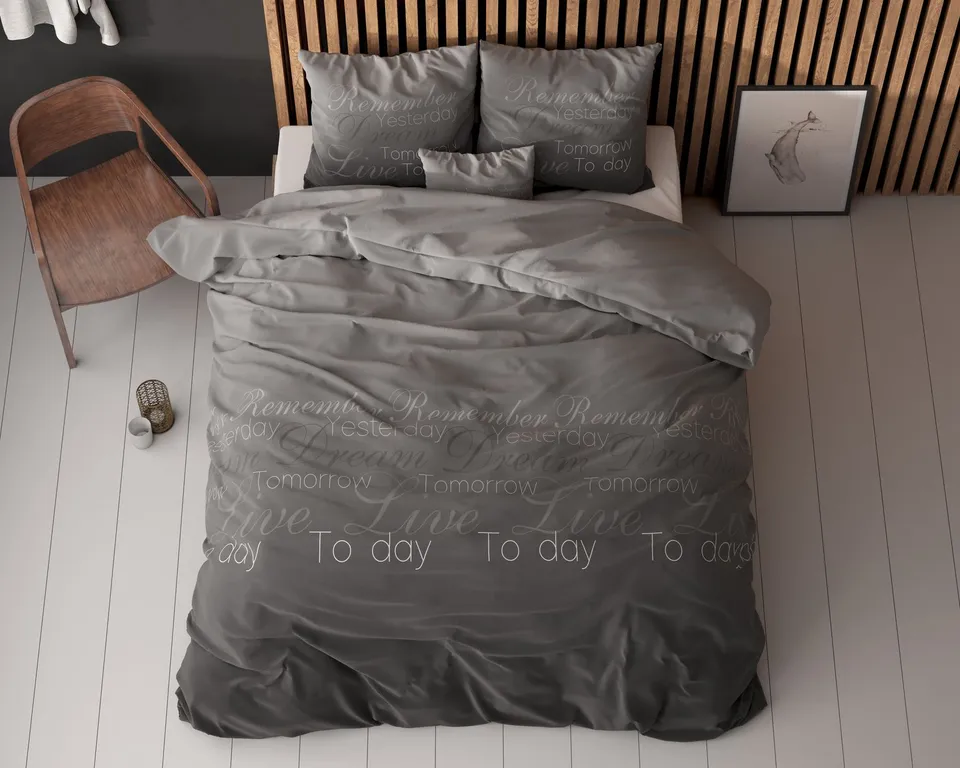 NordDream Elegance Live Today pussilakana 140x220 antrasiitti