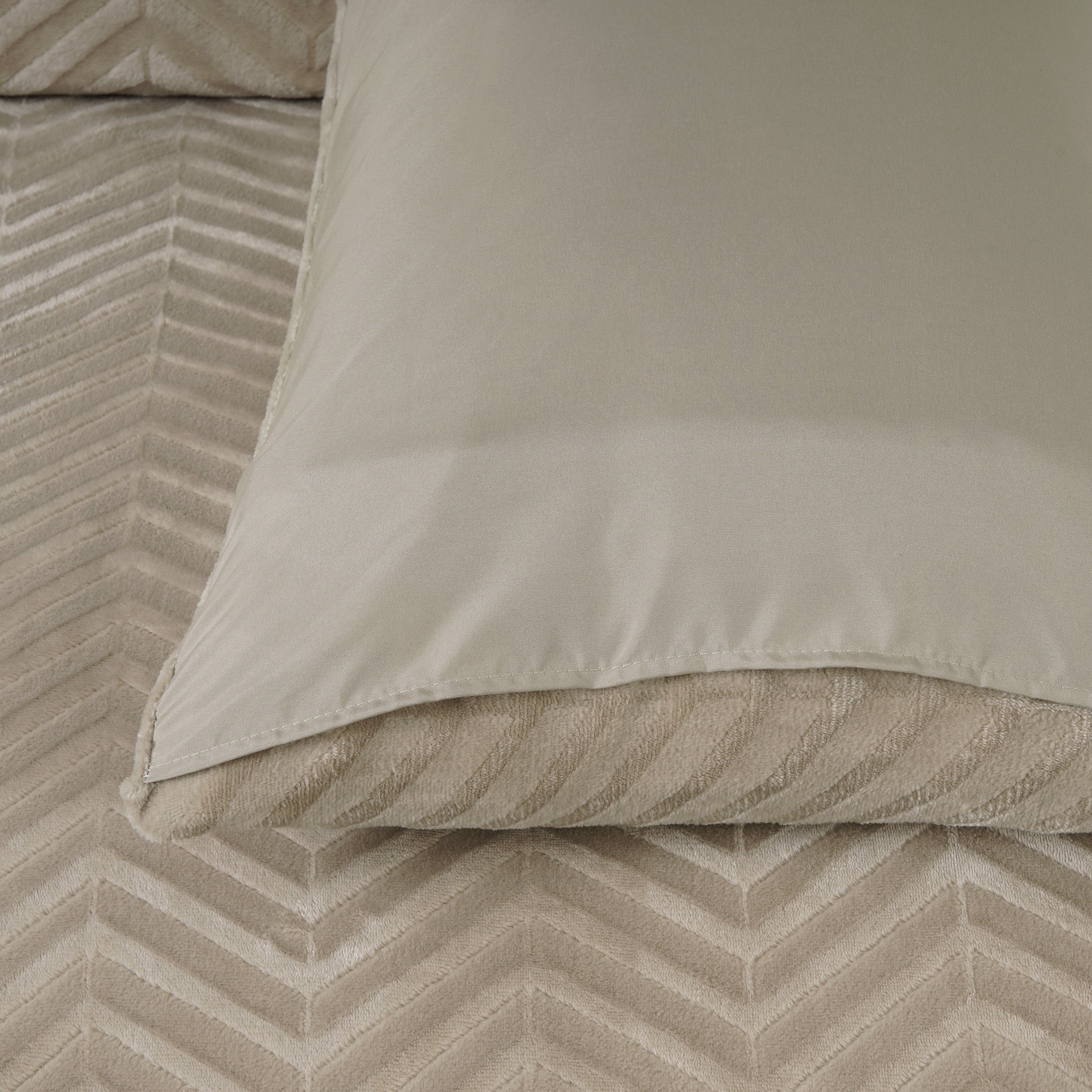 NordDream Teddy Chevron pussilakana taupe 140x200/220 teddy