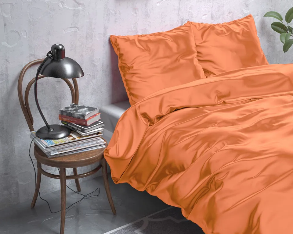 NordDream Beauty Skin Care pussilakana pastellioranssi 200x200 cm satiini