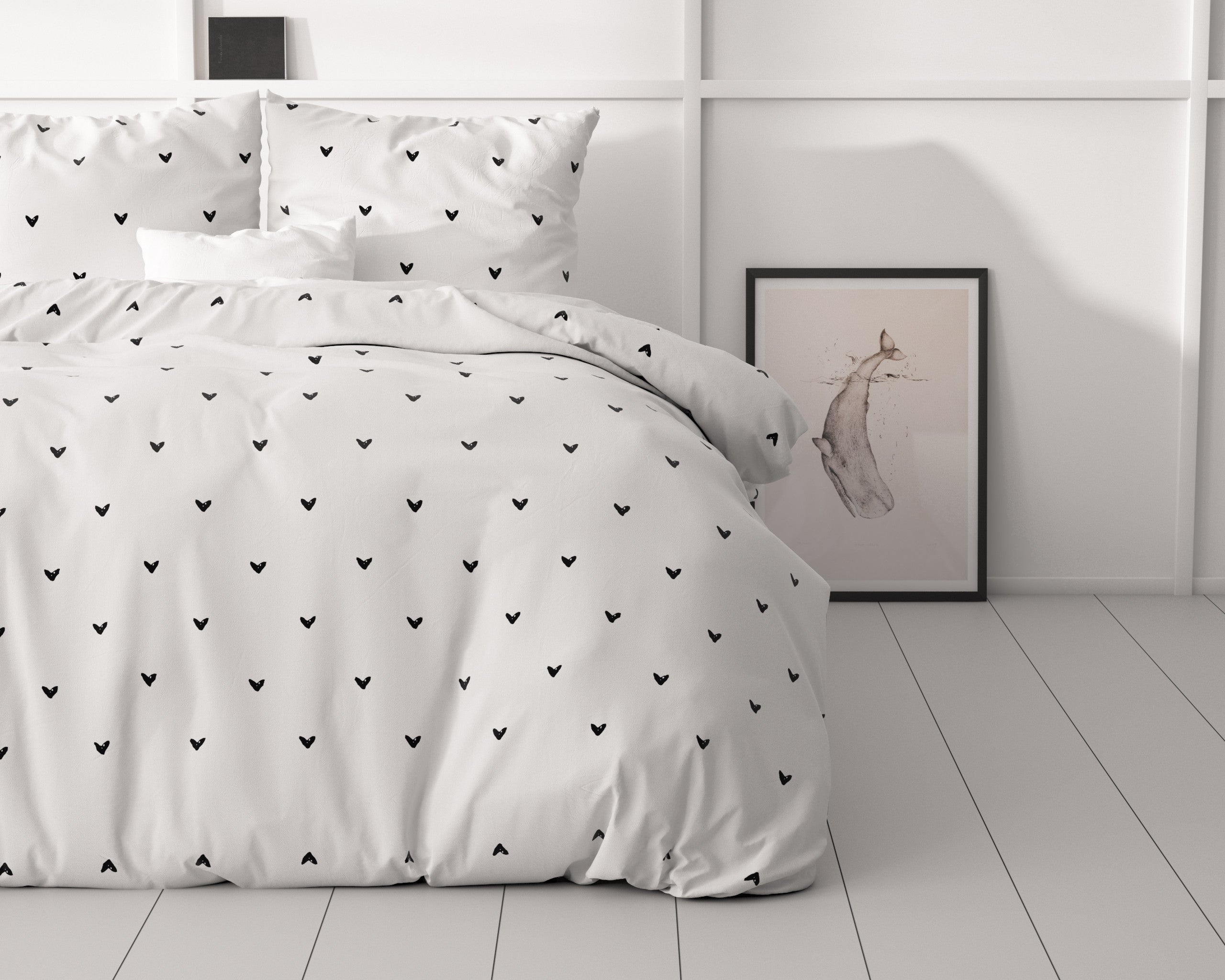 NordDream Classy Love On Love pussilakana 140x200/220 valkoinen