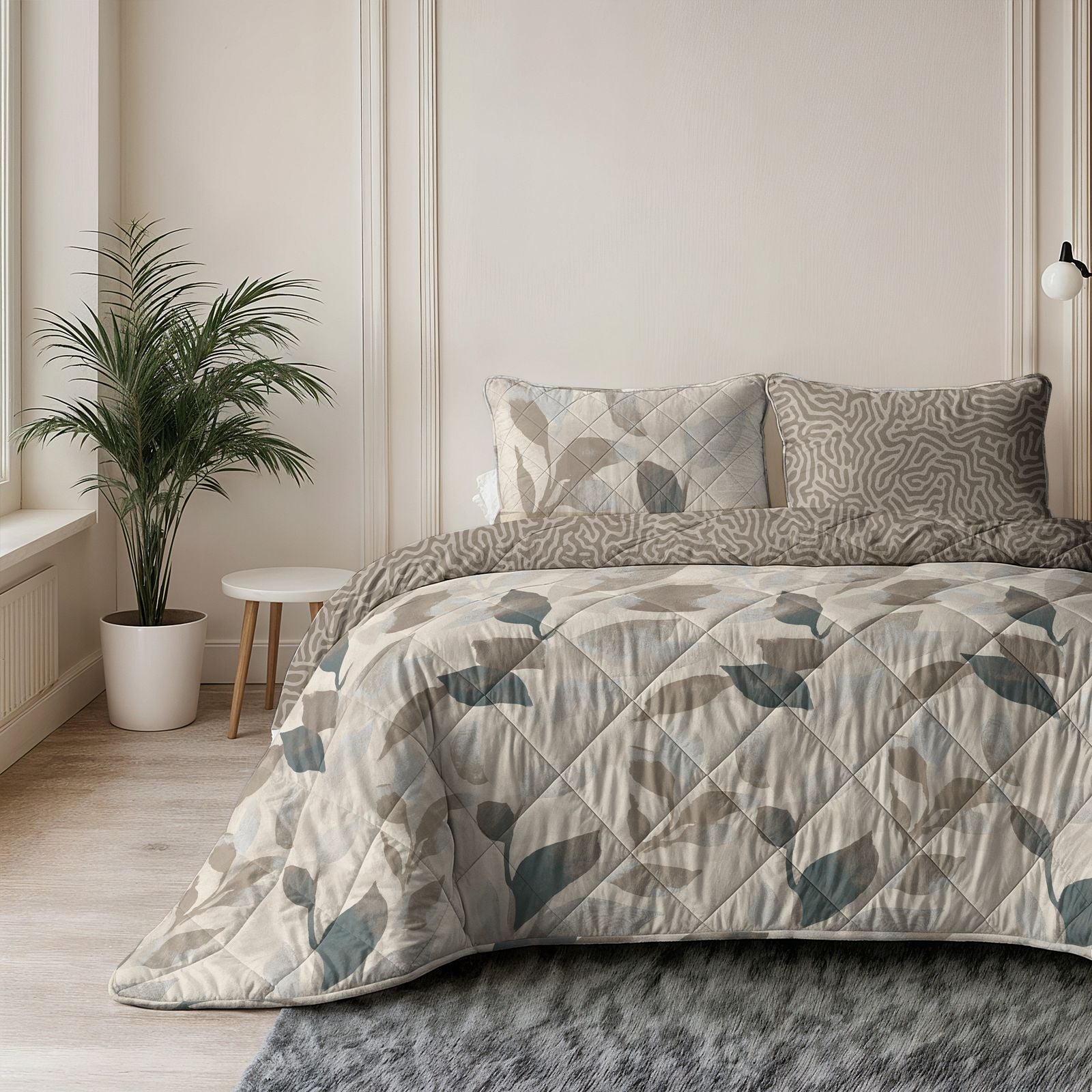 NordSleeps NordDream Solitude peitto 200x200 taupe pestävä