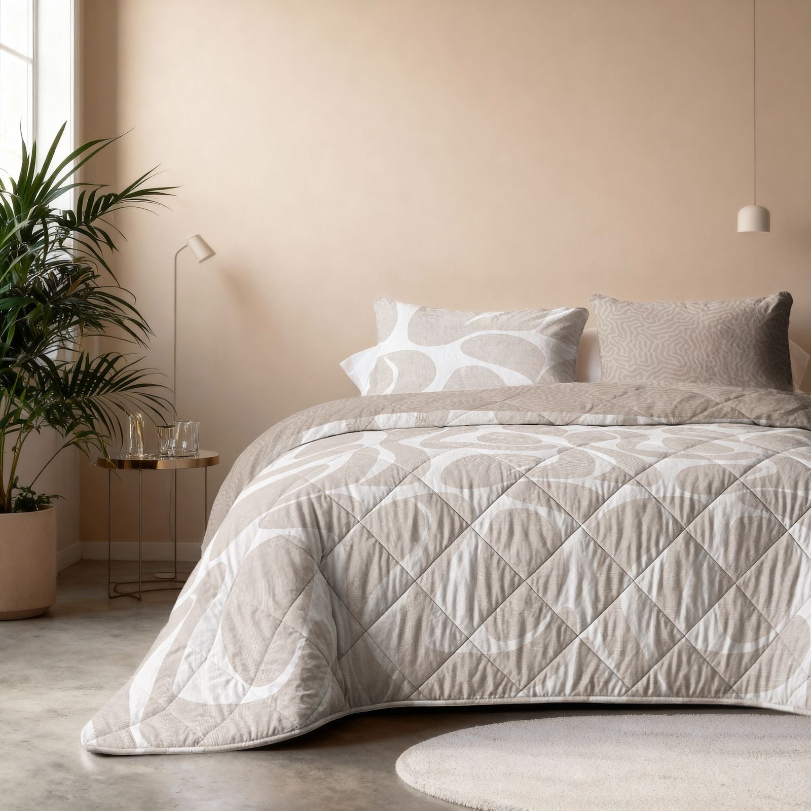 NordSleeps NordDream Lazy Drifty peitto 240x220 hiekka/harmaa pestävä