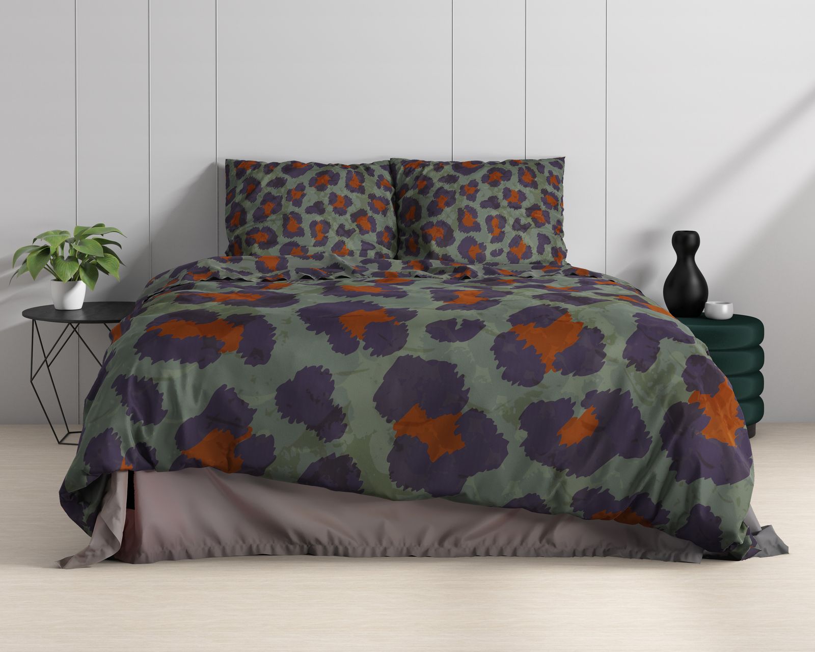 NordSleeps Satijn Mia pussilakana 240x220 vihreä puuvillasatiini