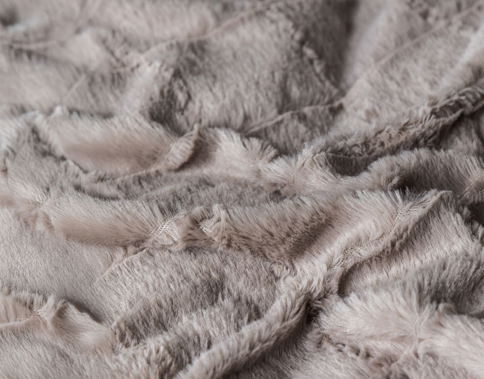 NordDream Teddy Faux Fur Check Taupe pussilakana 140x200/220