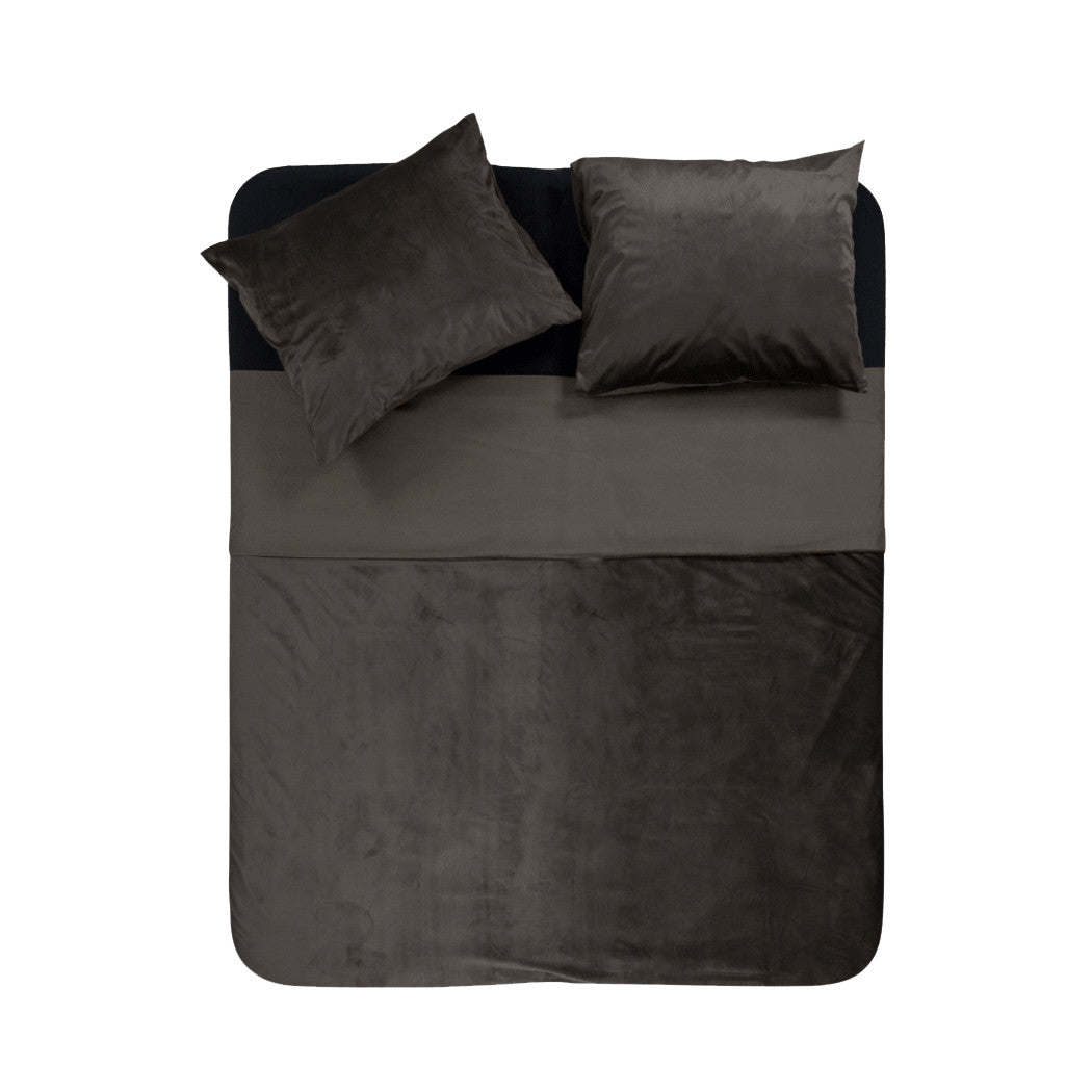 NordDream Velvet Piping pussilakana 140x220 taupe sametti