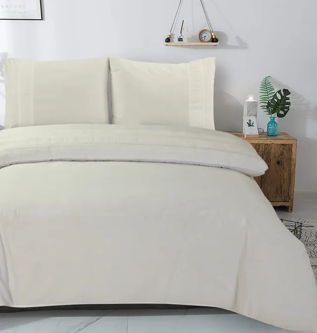 NordDream Bali percale pussilakana creme tyynyliinoilla