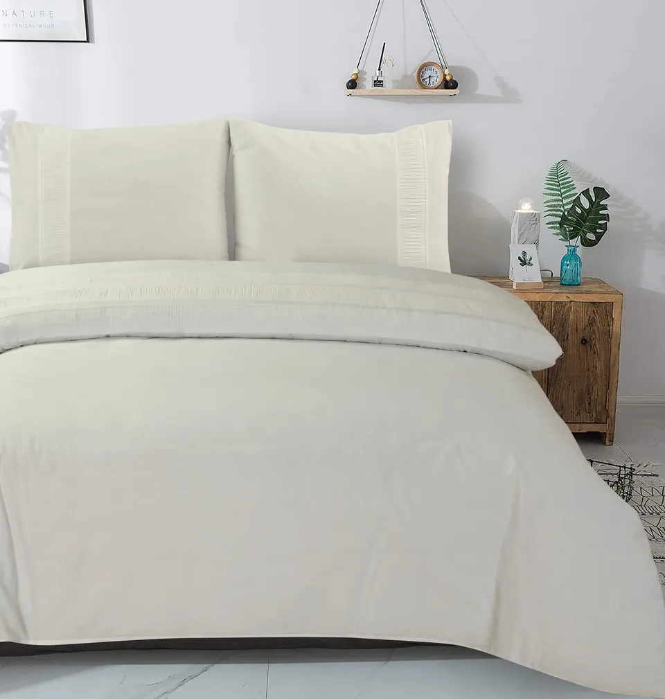 NordDream Bali percale pussilakana creme tyynyliinoilla