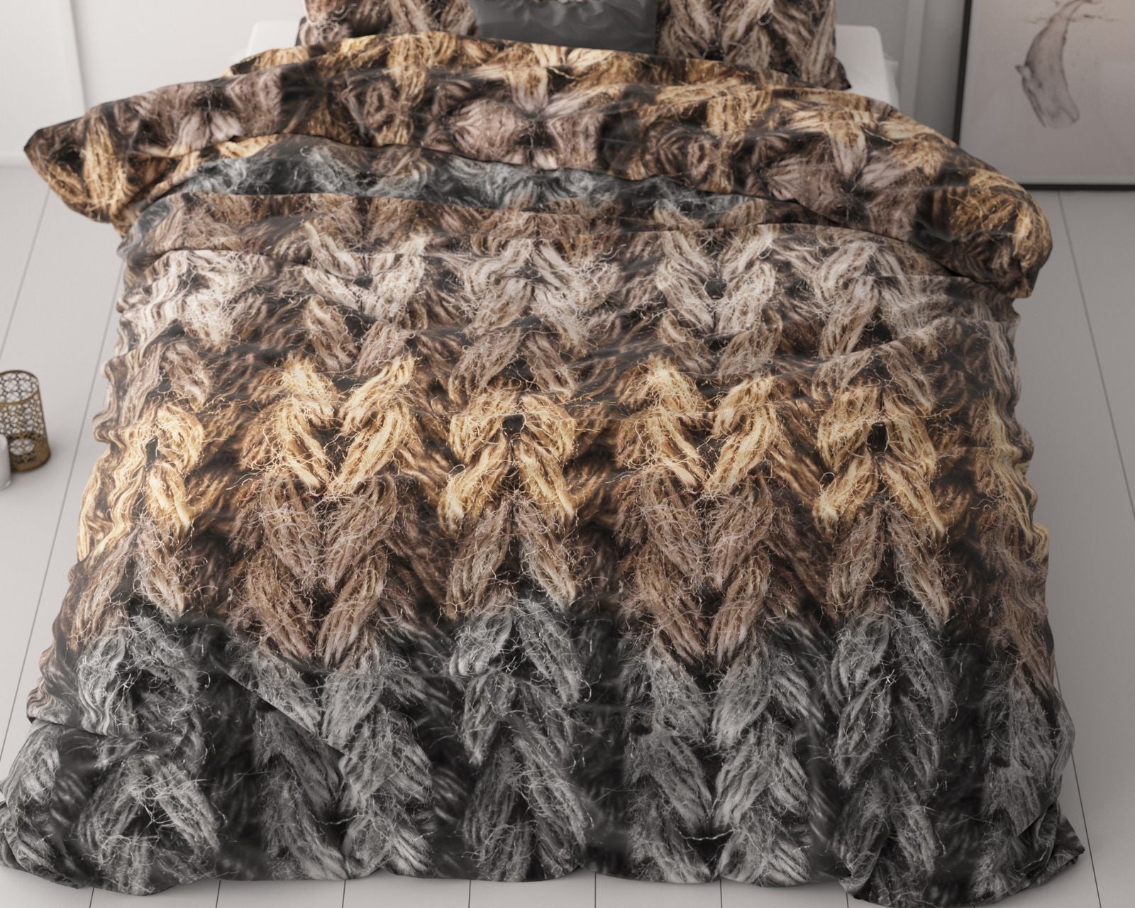 NordDream Classy Trendy Knits pussilakana ruskea mikrok uit u