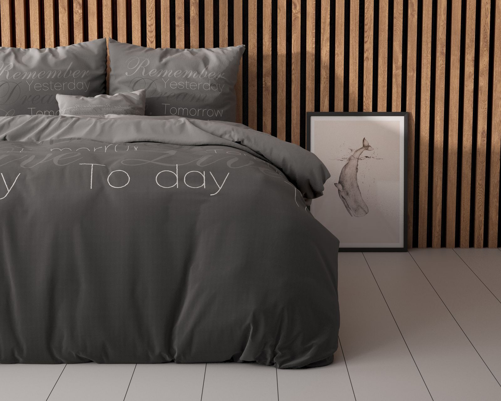 NordDream Elegance Live Today pussilakana 140x220 antrasiitti