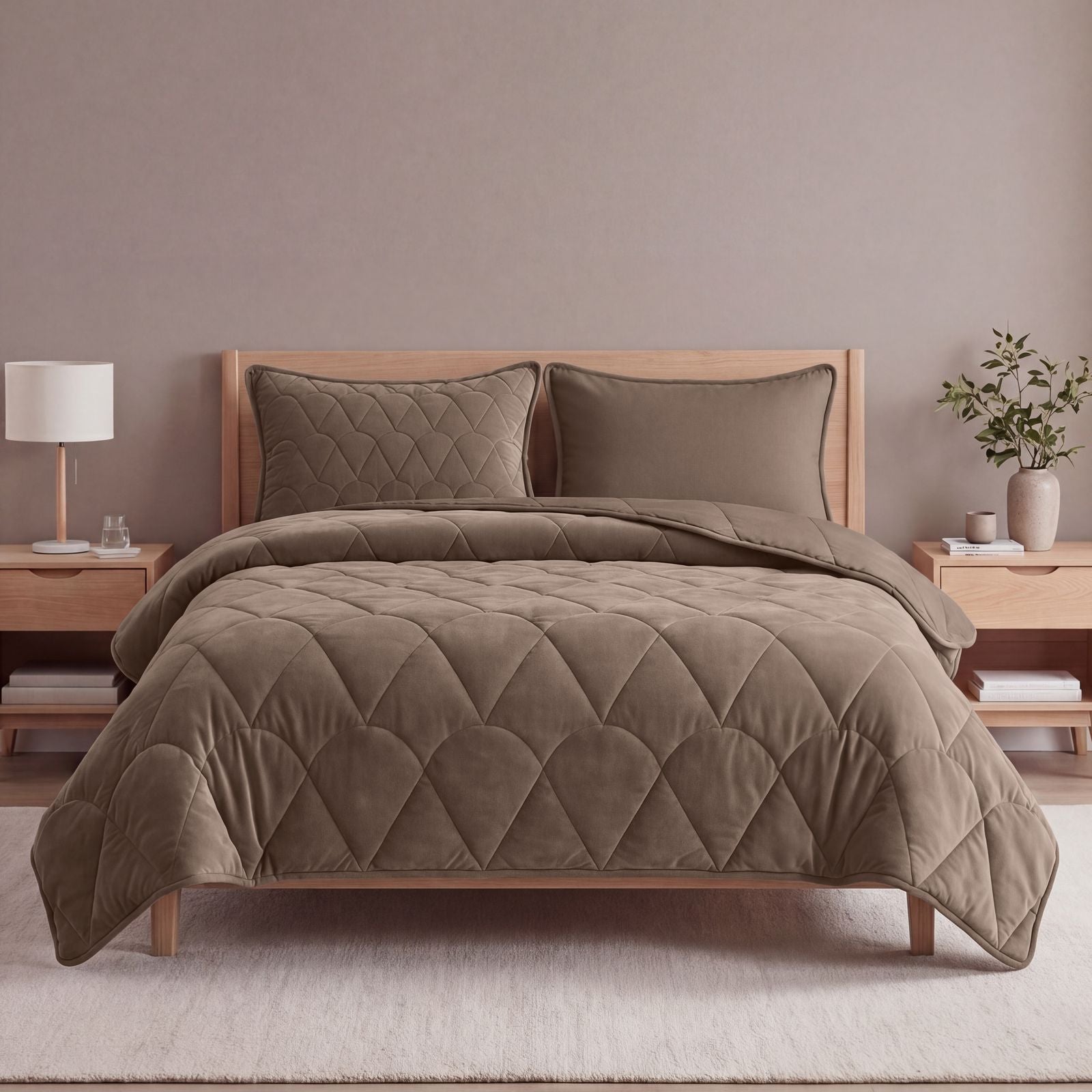 NordDream Lazy Velvet peitto ilman päällistä taupe 200x200 cm