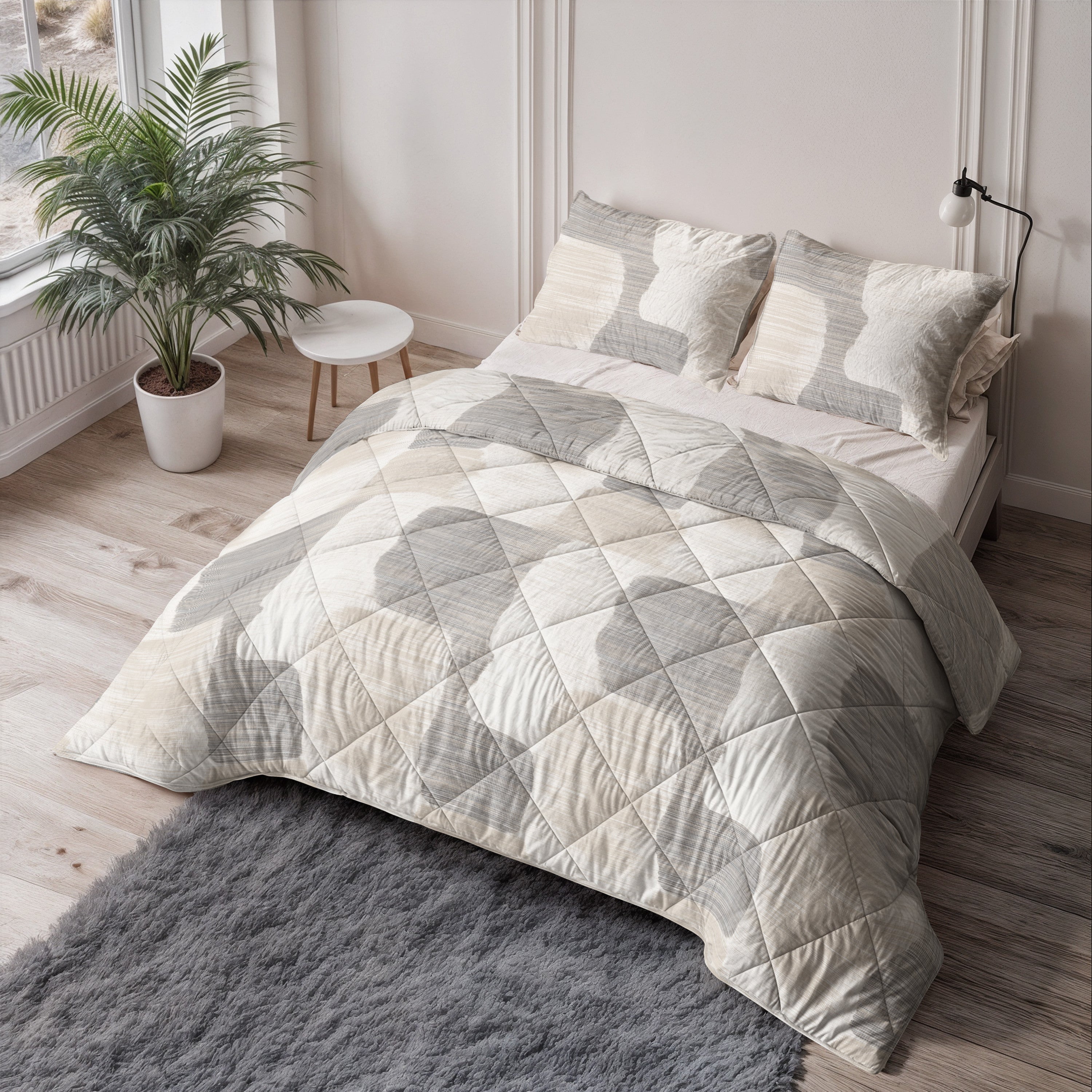 NordDream Lazy tyynyliina 2kpl 60x70 beige ruutu