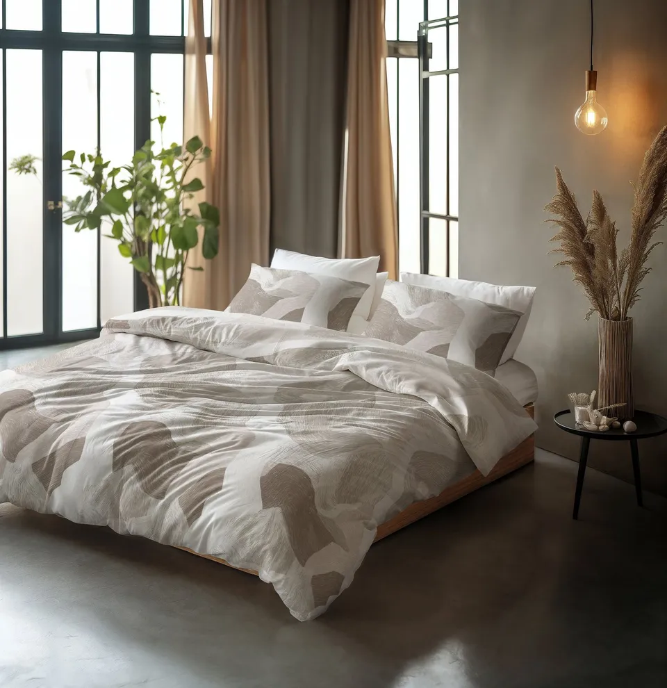 NordDream Pure Echo beige pussilakana 140x220 puuvilla