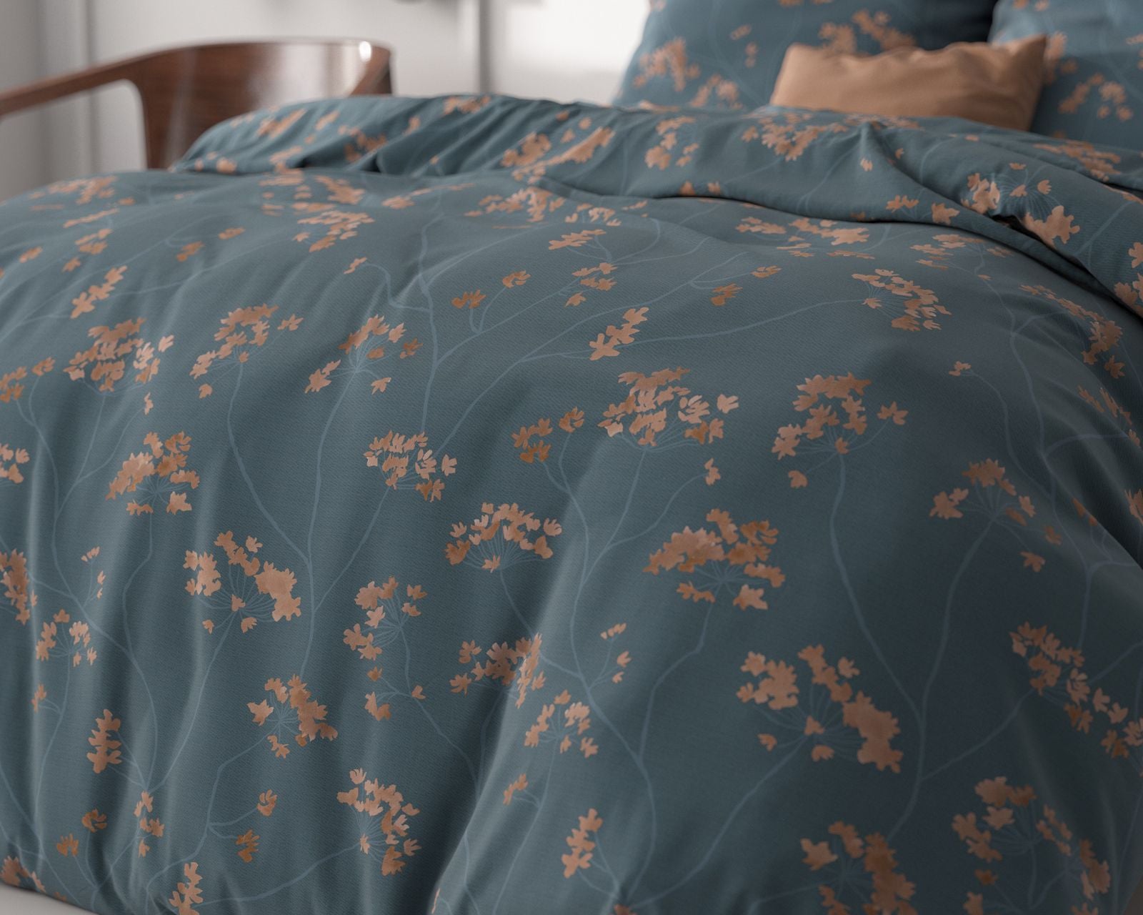 NordDream Classy Gia pussilakana 240x220 sininen mikrokuid
