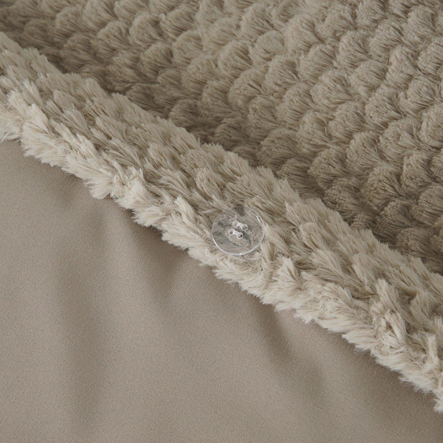 NordDream Teddy Fur pussilakana 200x220 taupe teddy