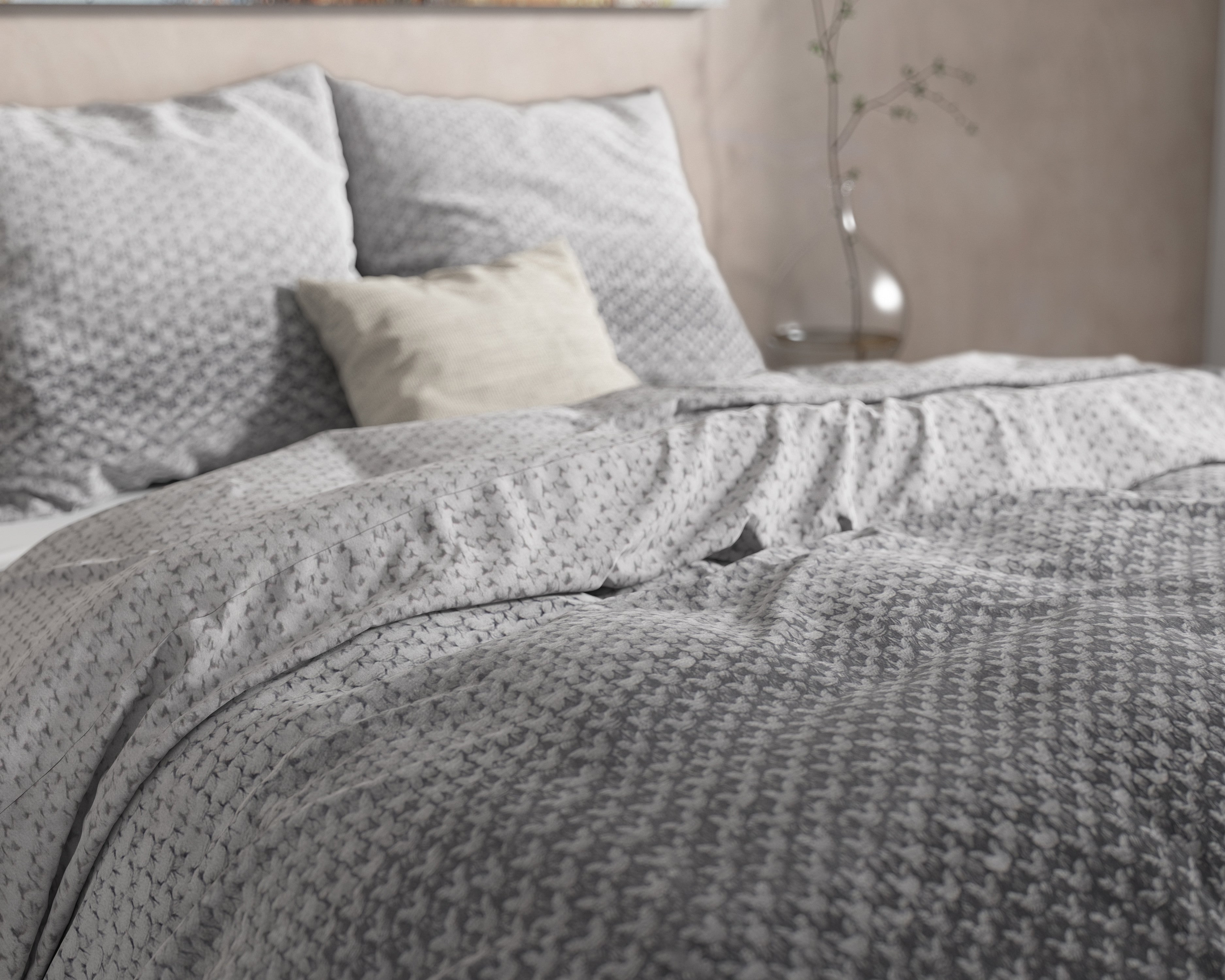 NordDream Flanel Tamar pussilakana harmaa puuvilla 160gsm