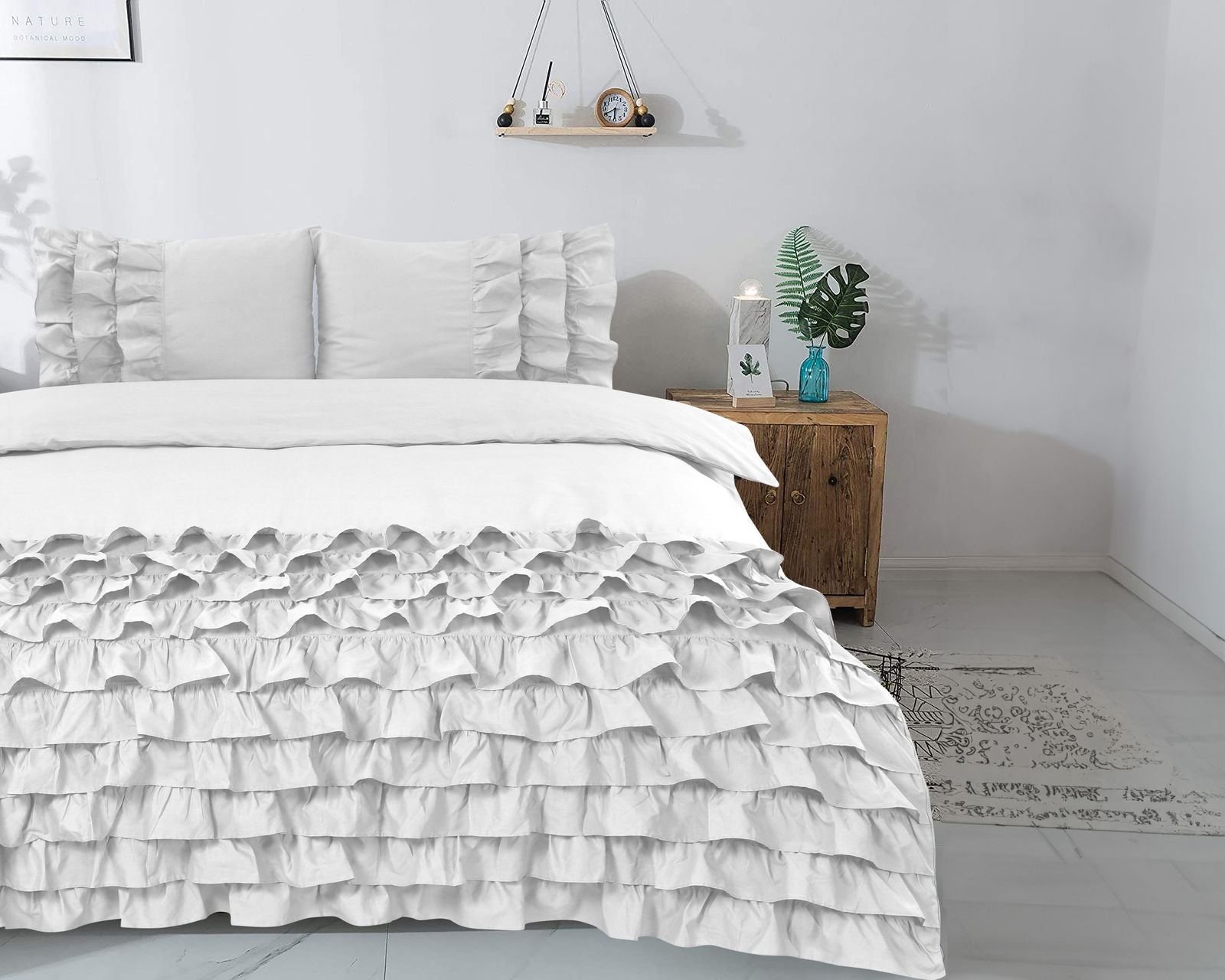 NordDream Cyprus pussilakana 240x220 valkoinen perkaali