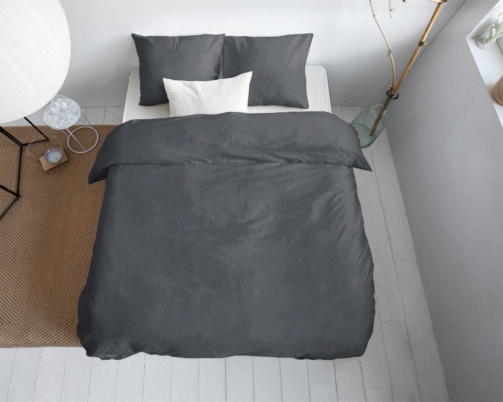 NordDream Satiini Uni pussilakana 200x200/220 antrasiitti