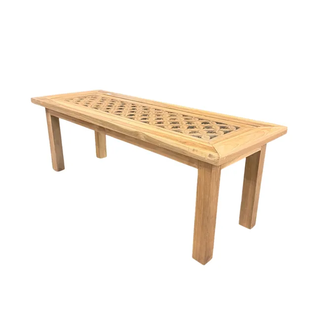 Sasus Vintage sohvapöytä lasikannella tiikki 125 cm