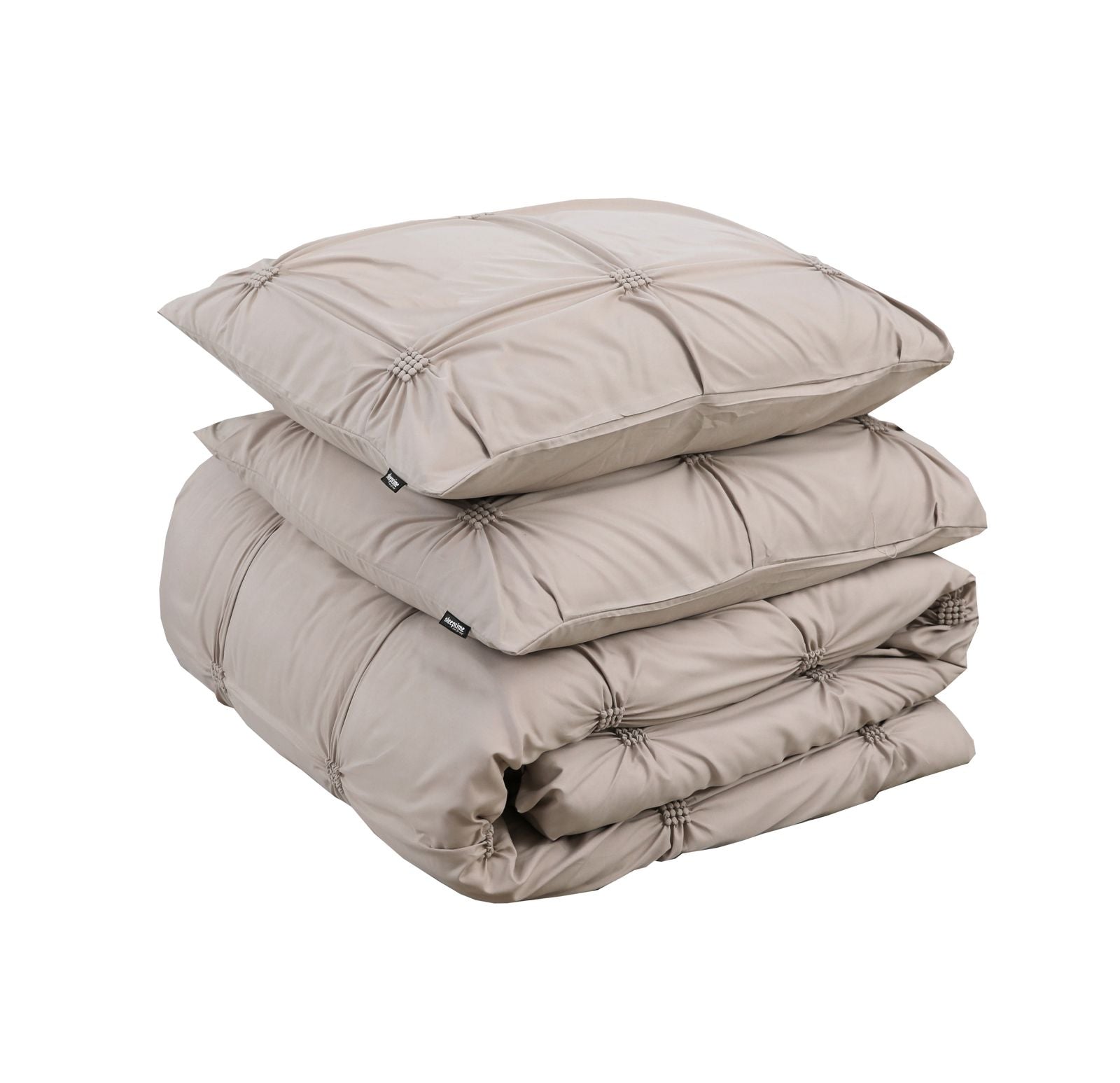 NordDream Fresh Punch pintuck pussilakanasetti taupe 200x200 kohokuvio