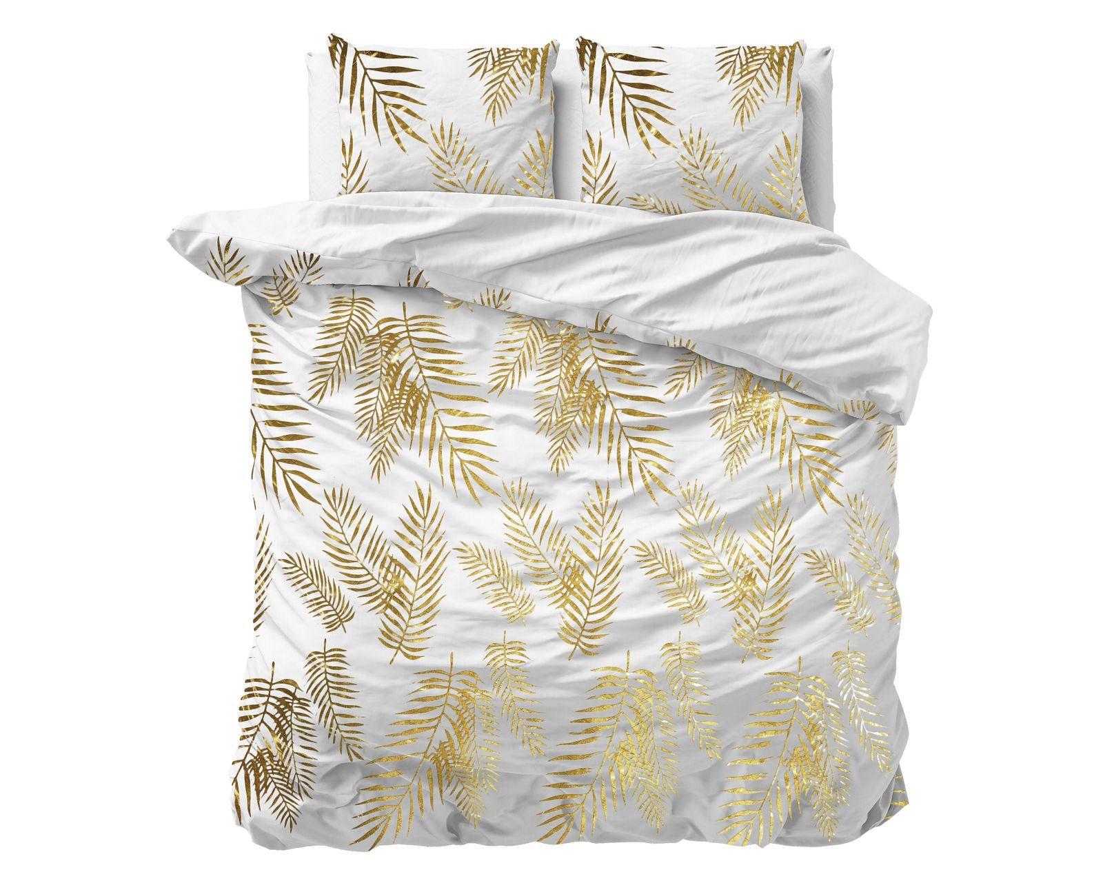 NordDream Glamour Leaves Wit pussilakana 140x220 valkoinen