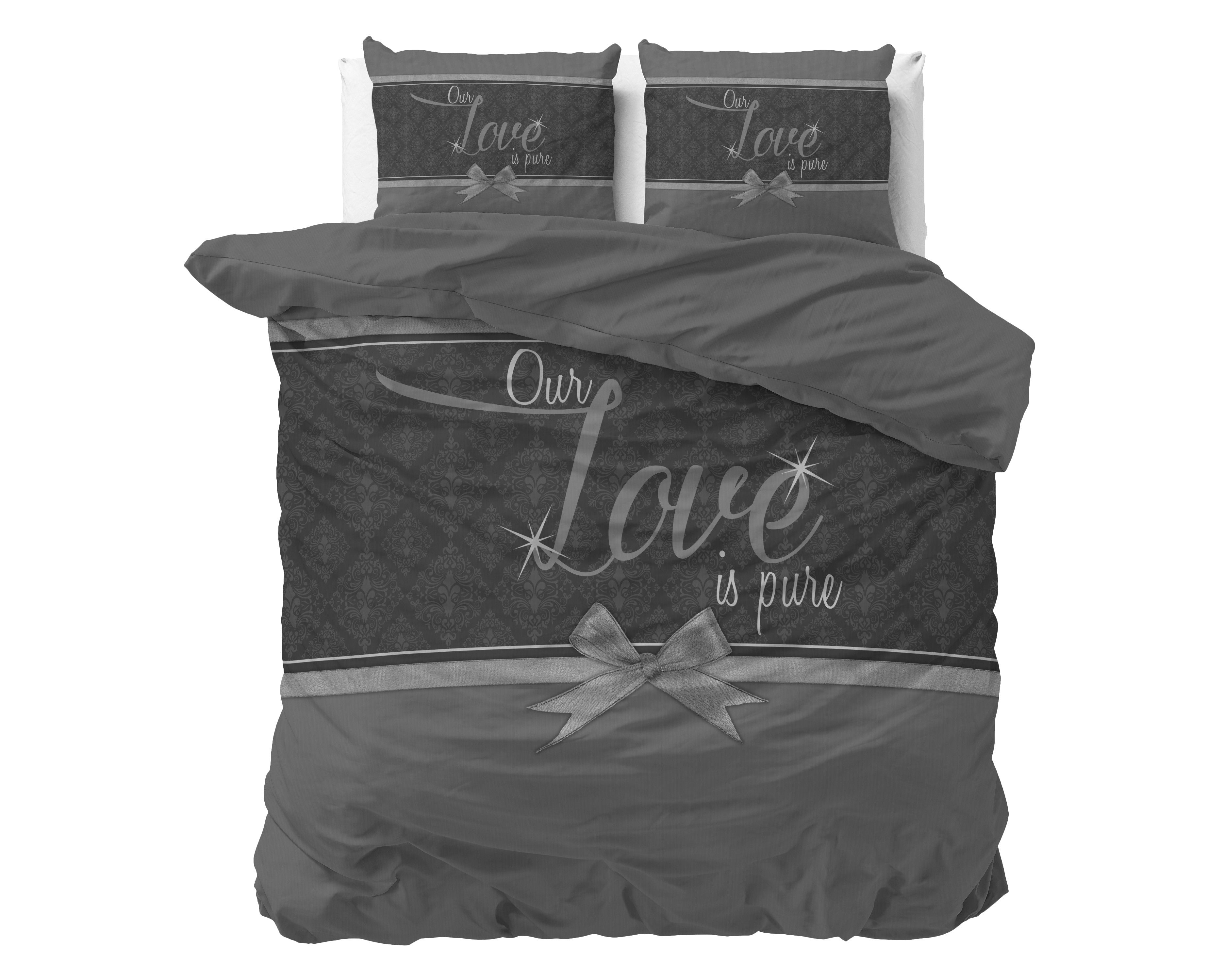 NordDream Essentials Pure Love pussilakanasetti harmaa 200x200 mikrokuitu