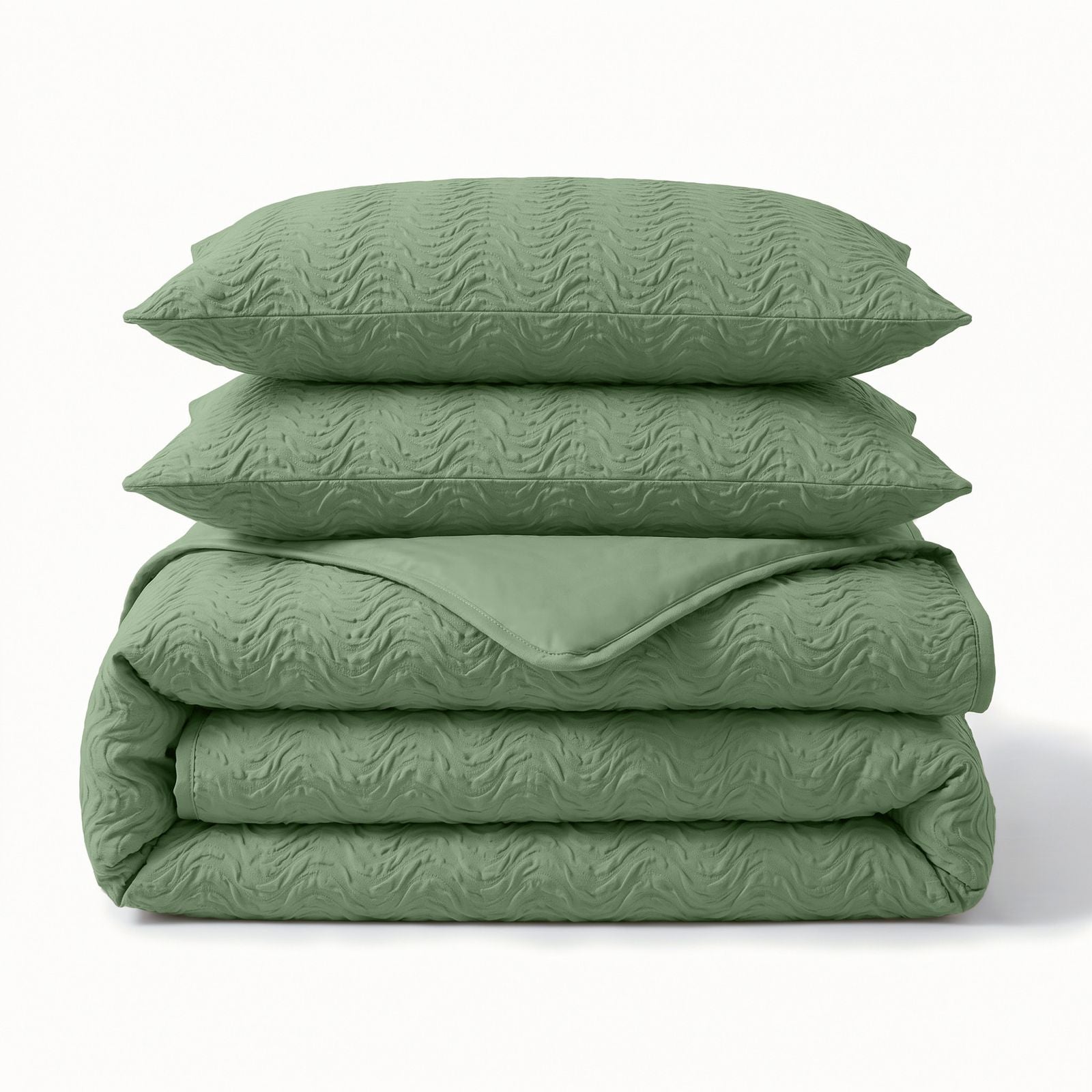 NordDream Embossed Curve pussilakana Vihreä 140x200/220 kohokuvio