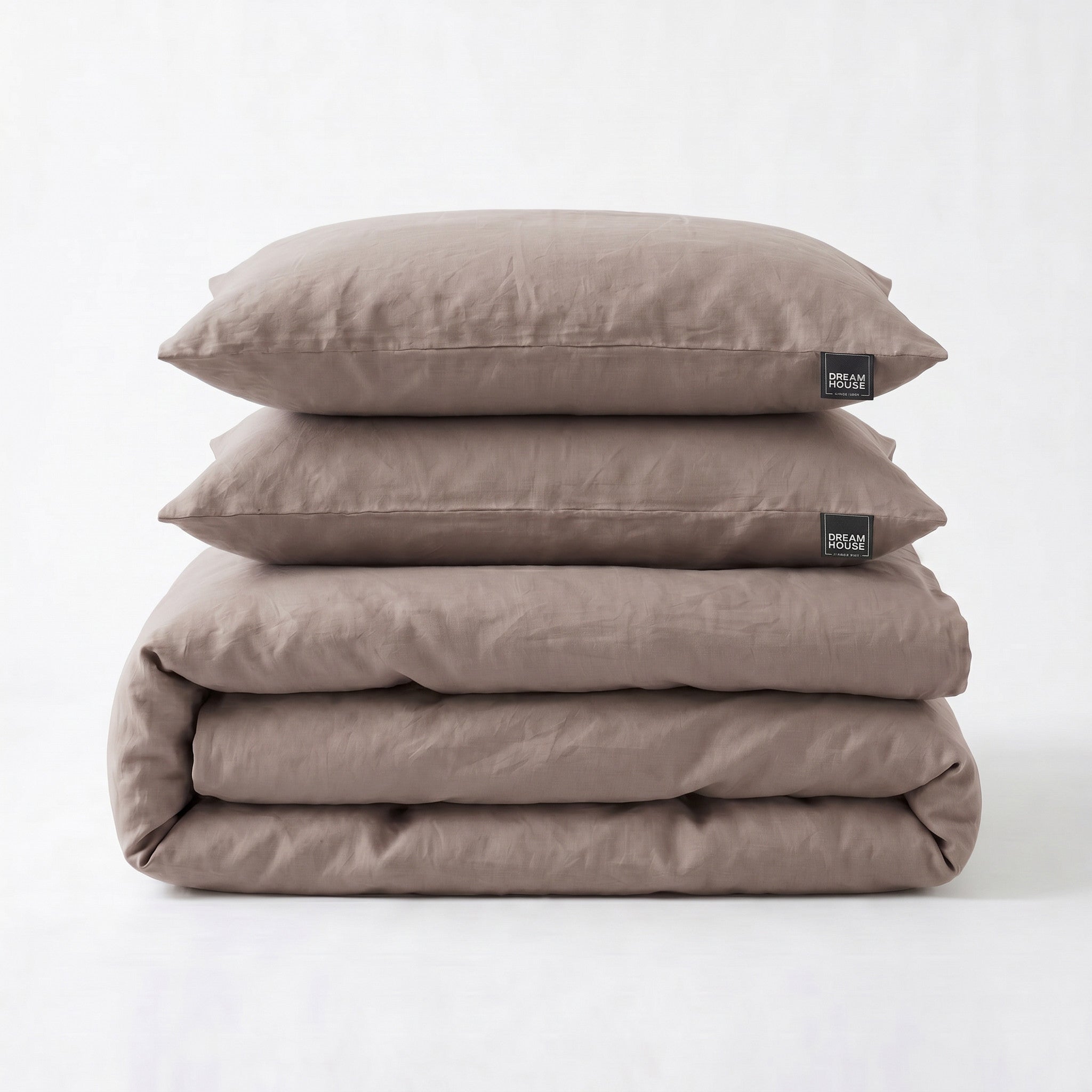 NordDream Stone Washed pussilakana 240x200/220 taupe puuvilla
